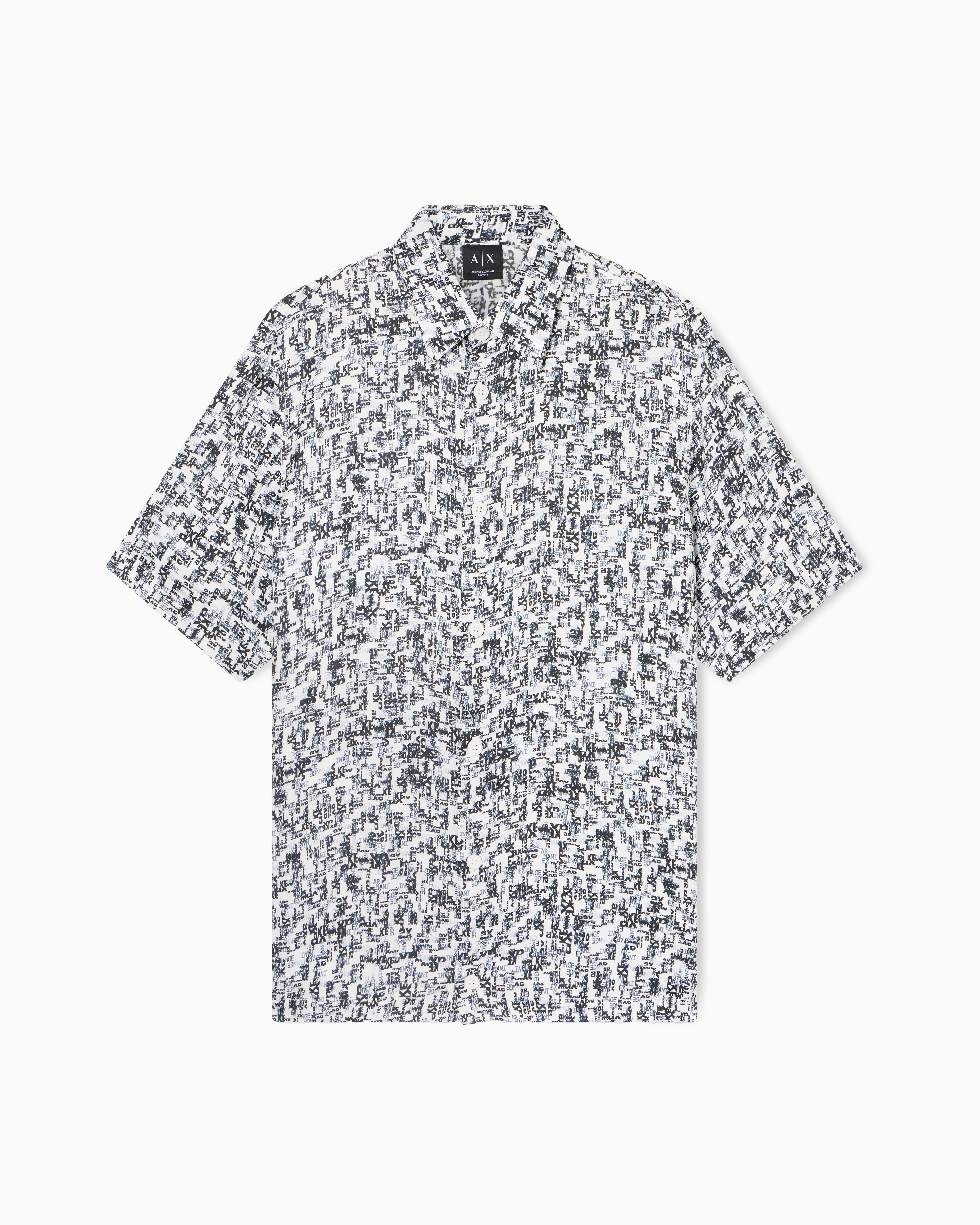 Armani Exchange Blue Viscose Twill Shirt