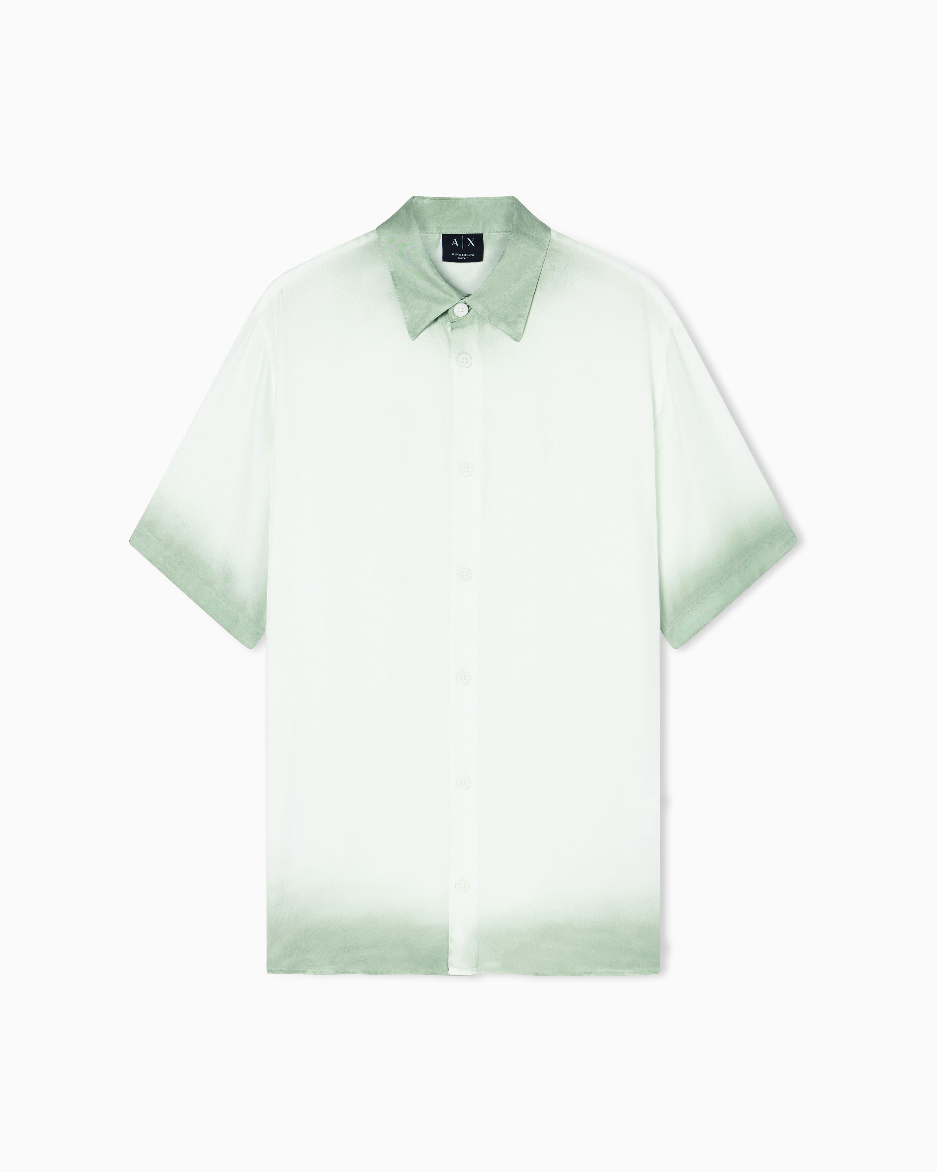 Armani Exchange Green Viscose Twill Shirt
