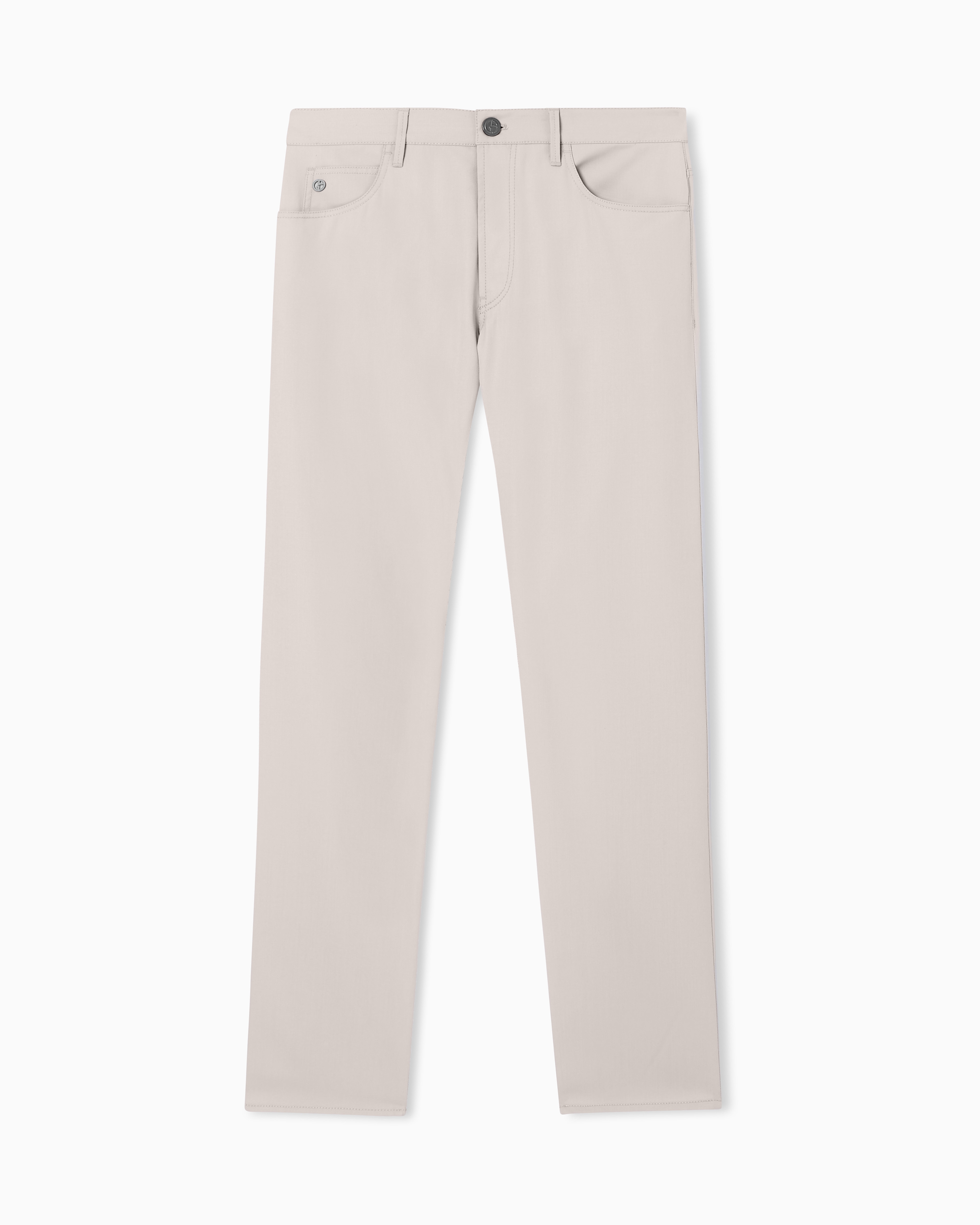 Giorgio Armani Beige Five-Pocket Trousers In Lightweight Virgin Wool