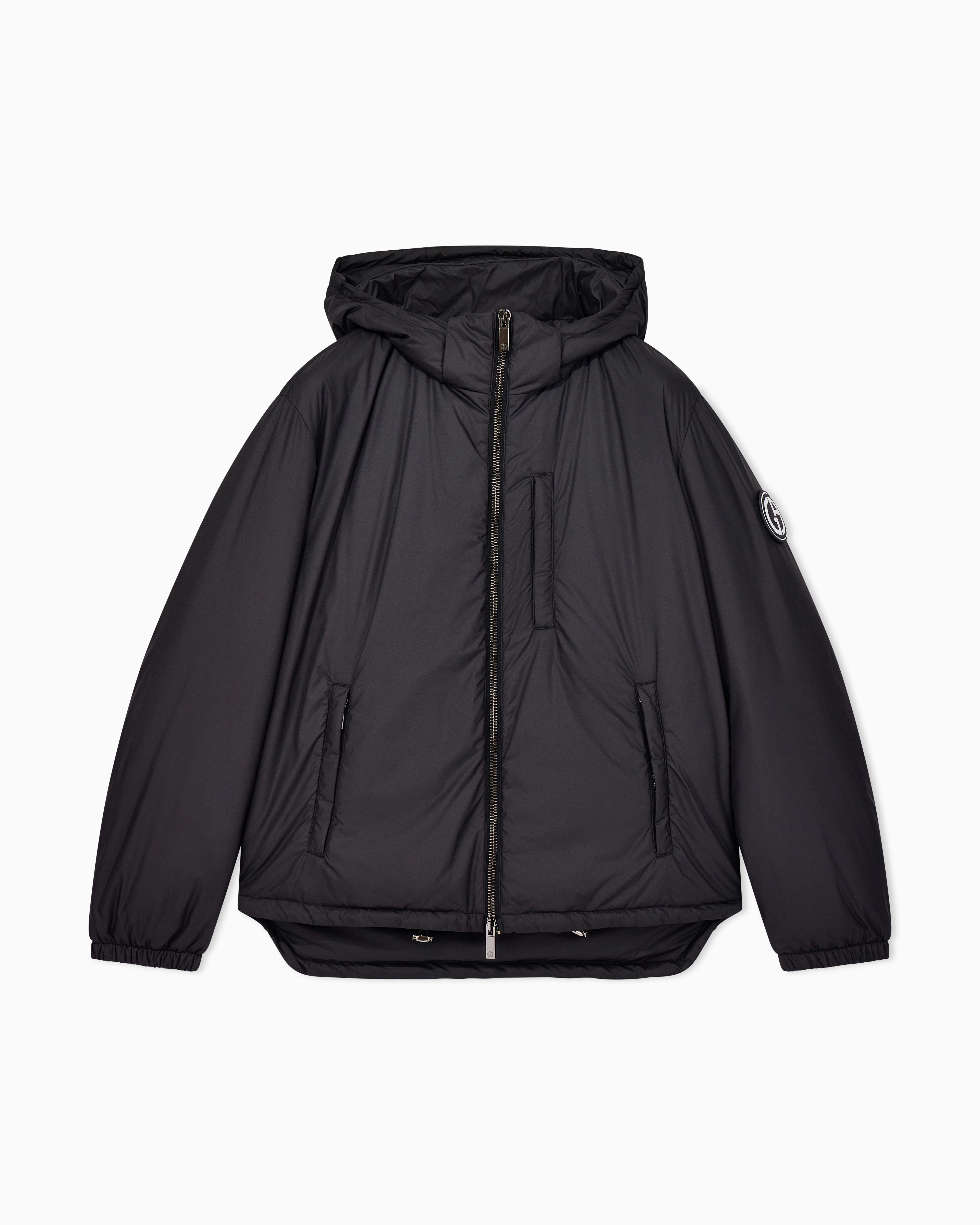 Giorgio Armani Black Hooded Blouson With Goose-Down Padding Asv