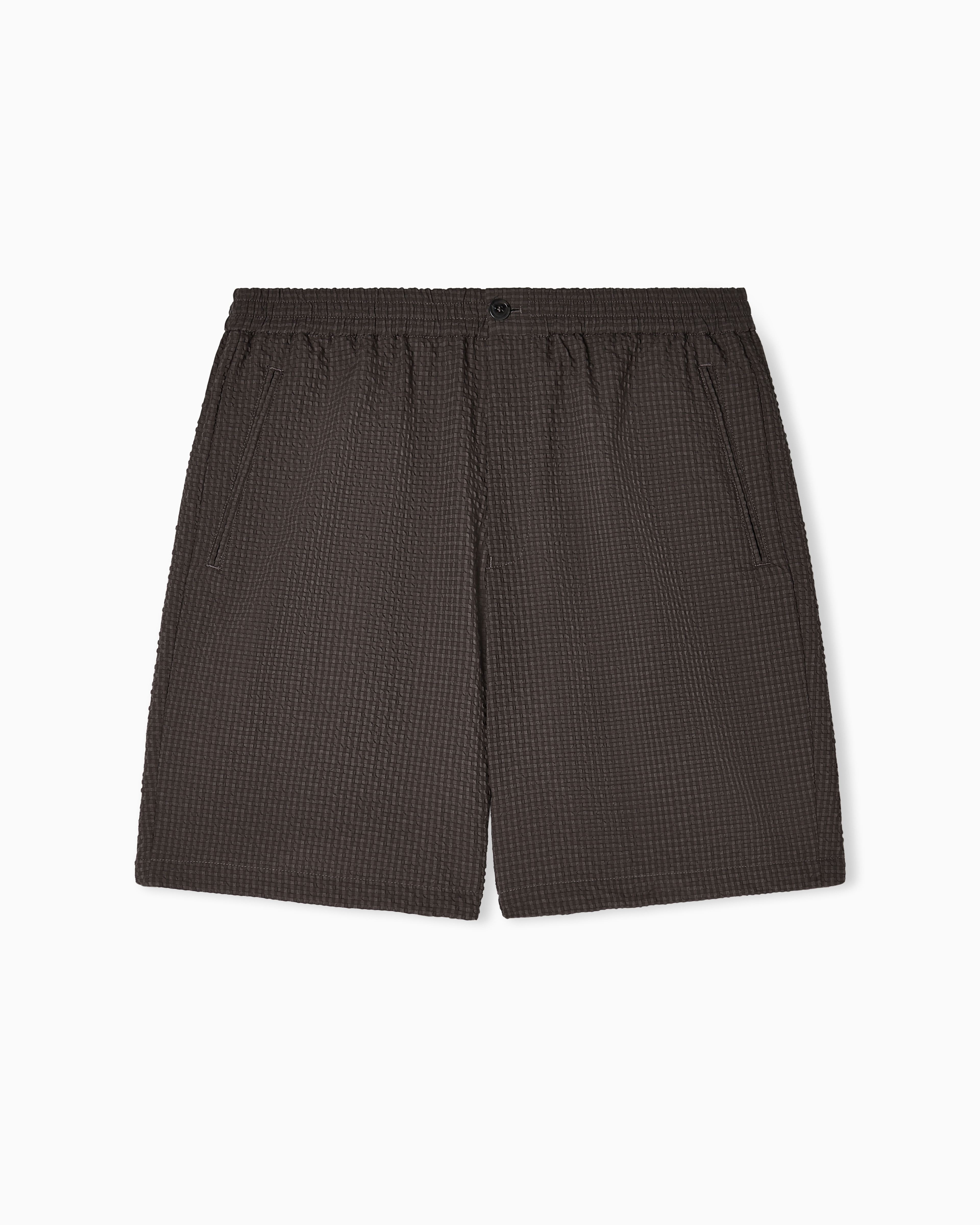 Emporio Armani Beige Icon Technical Seersucker Bermuda Shorts