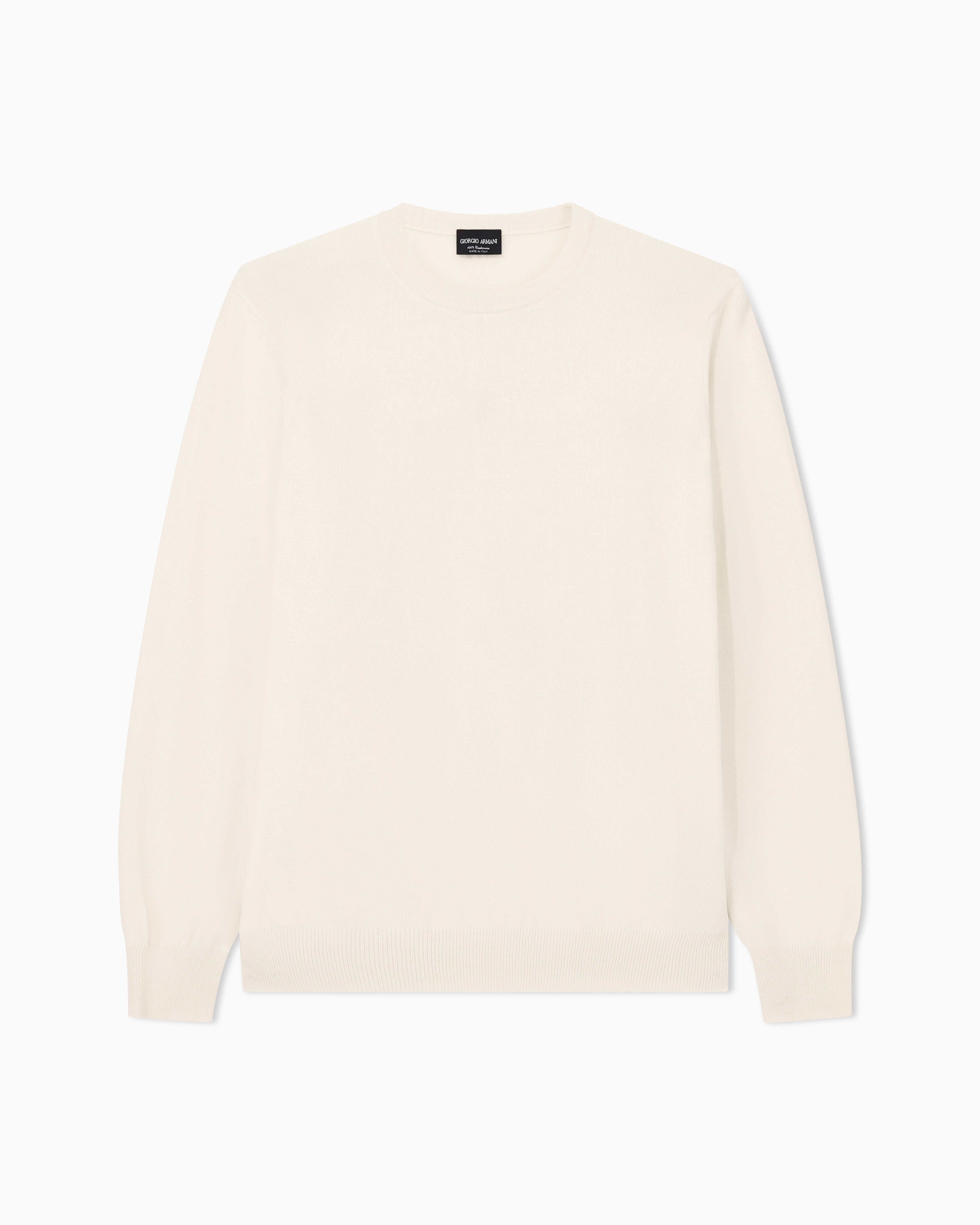 Giorgio Armani White Cashmere Crew-Neck Jumper