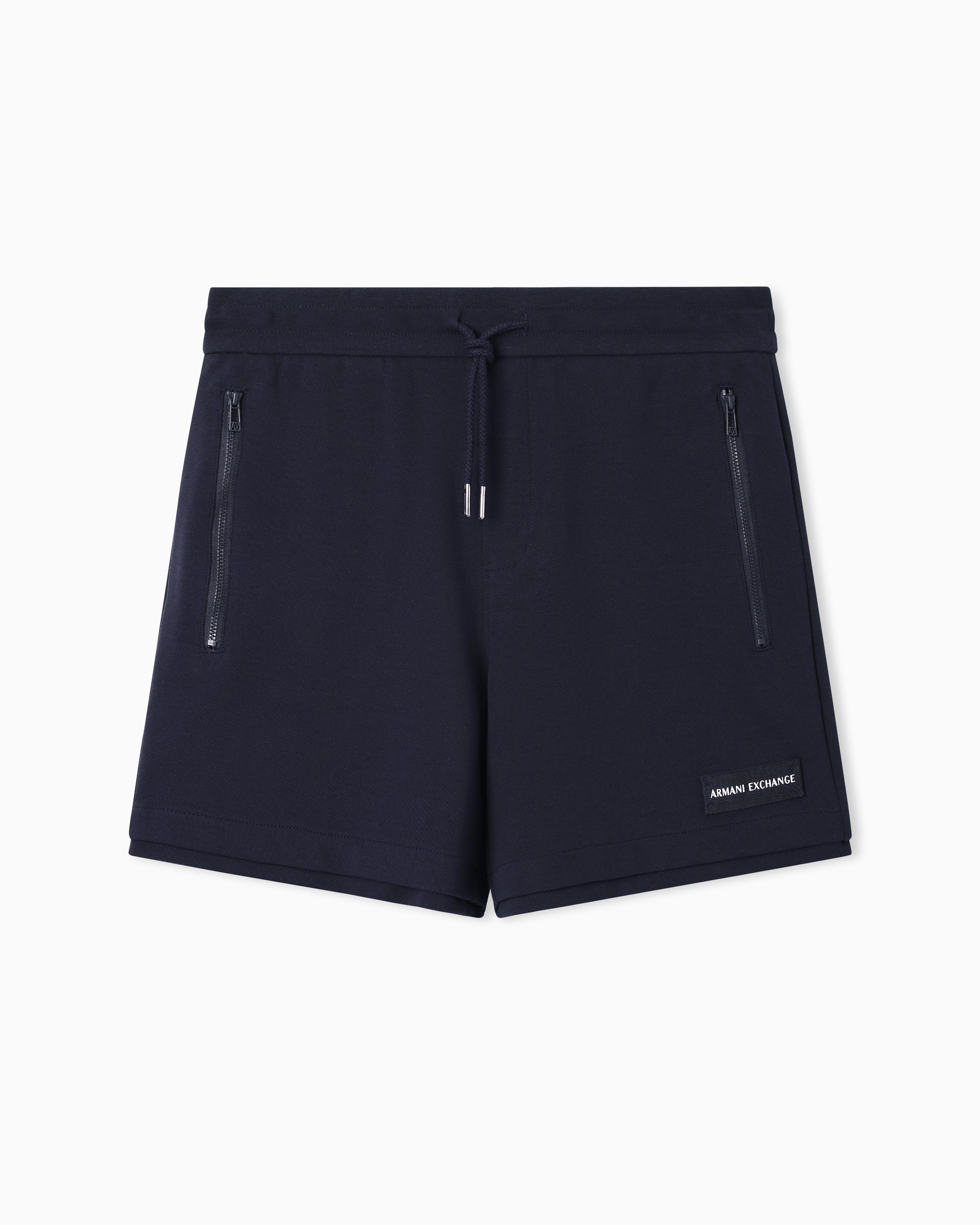 Armani Exchange Navy Blue Bermuda Shorts In Cotton