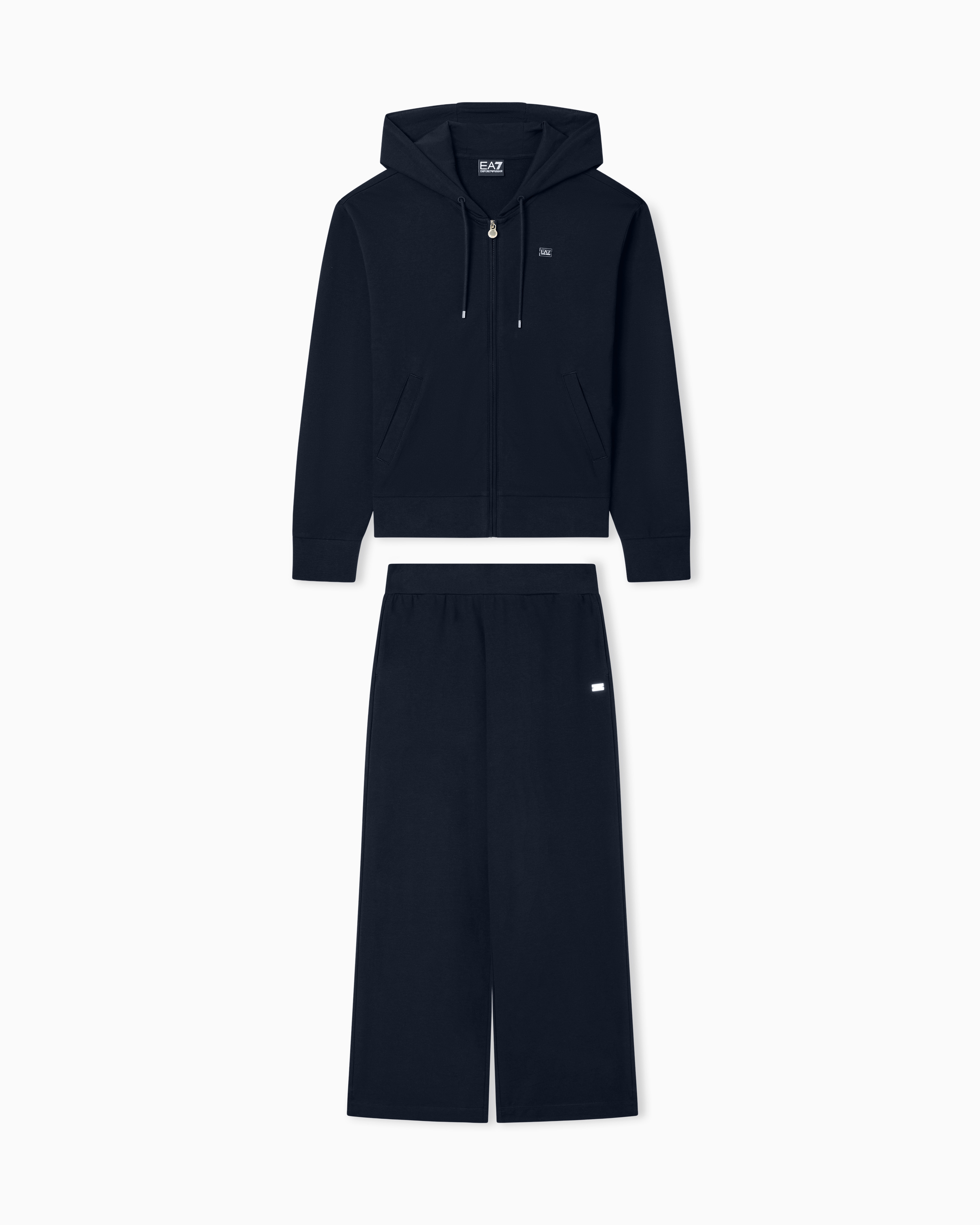 Ea7 Navy Blue Core Lady Stretch-Cotton Tracksuit