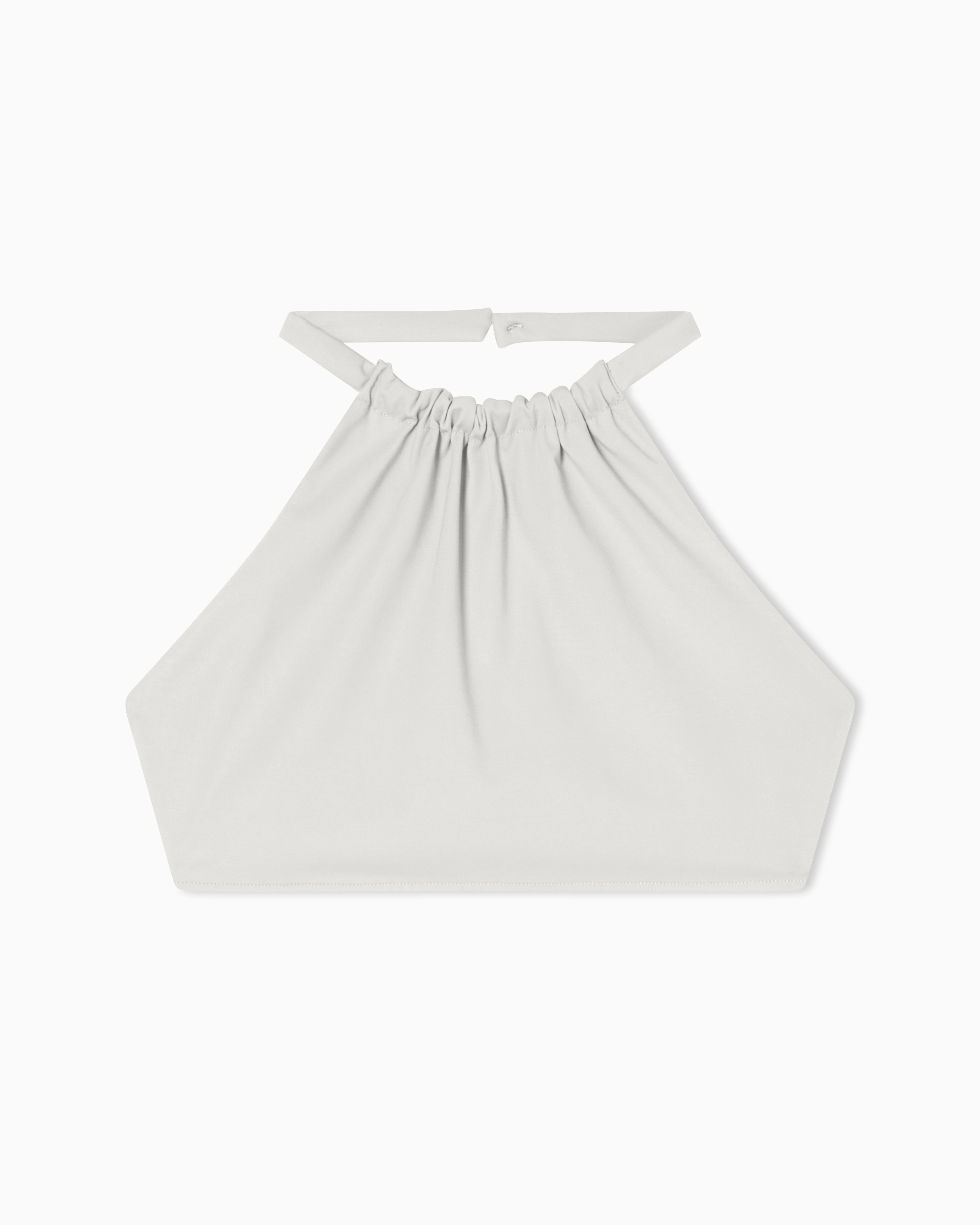 Armani Exchange Beige Cropped Top In Scuba Fabric