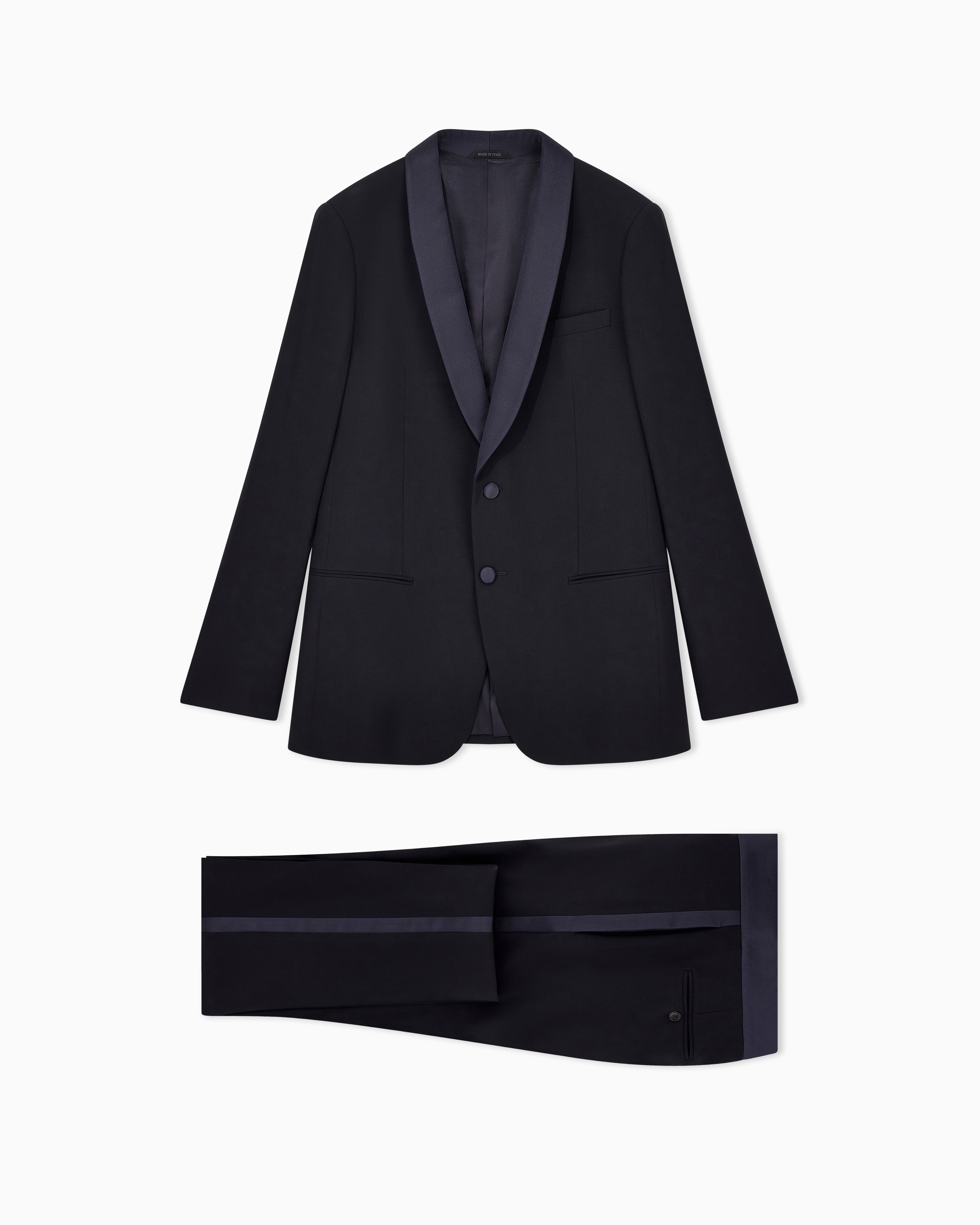 Giorgio Armani Men's Navy Blue Soho Line Single-Breasted Tuxedo In Wool Crêpe