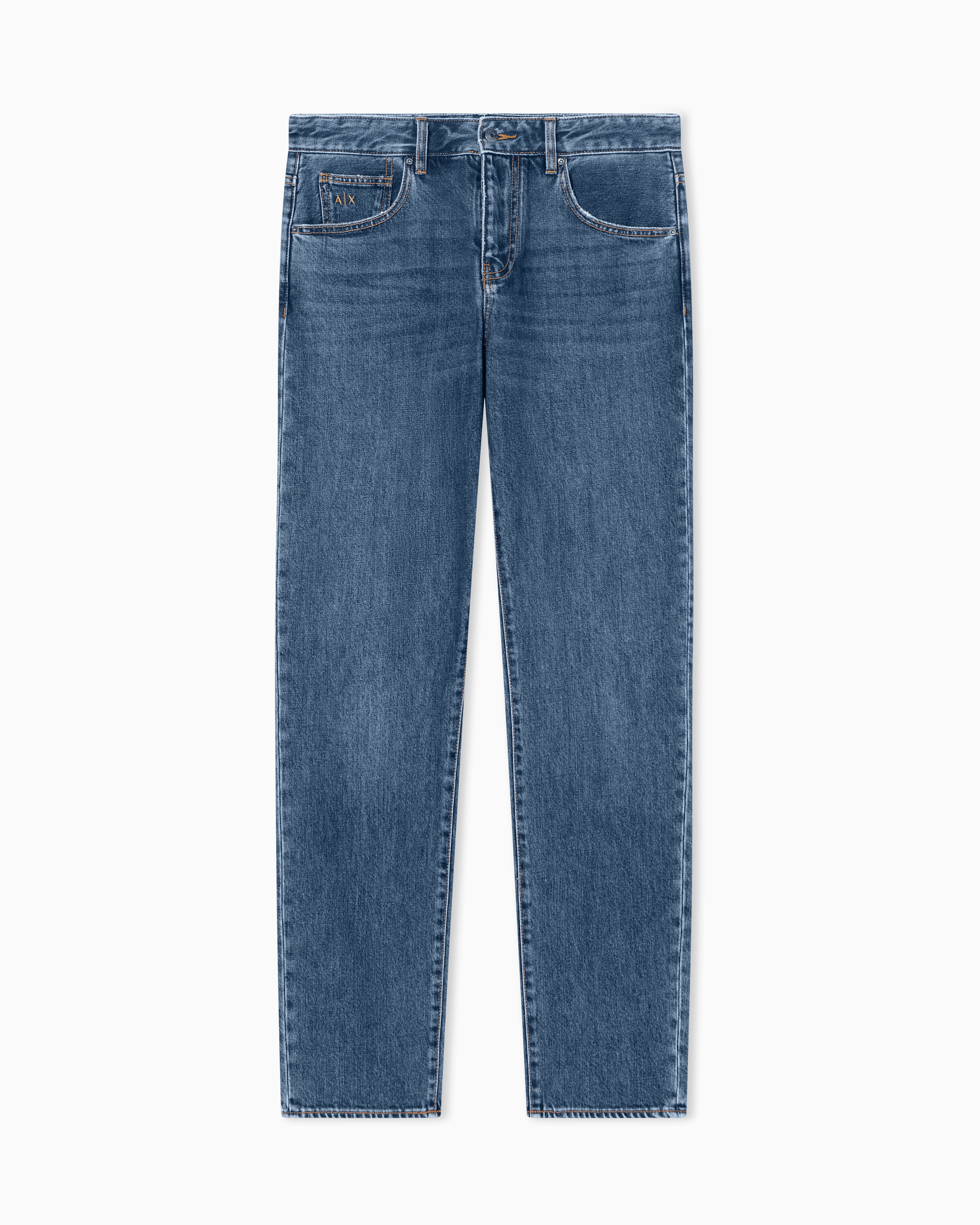 Armani Exchange Blue Slim Fit Jeans In Delavé Comfort Denim