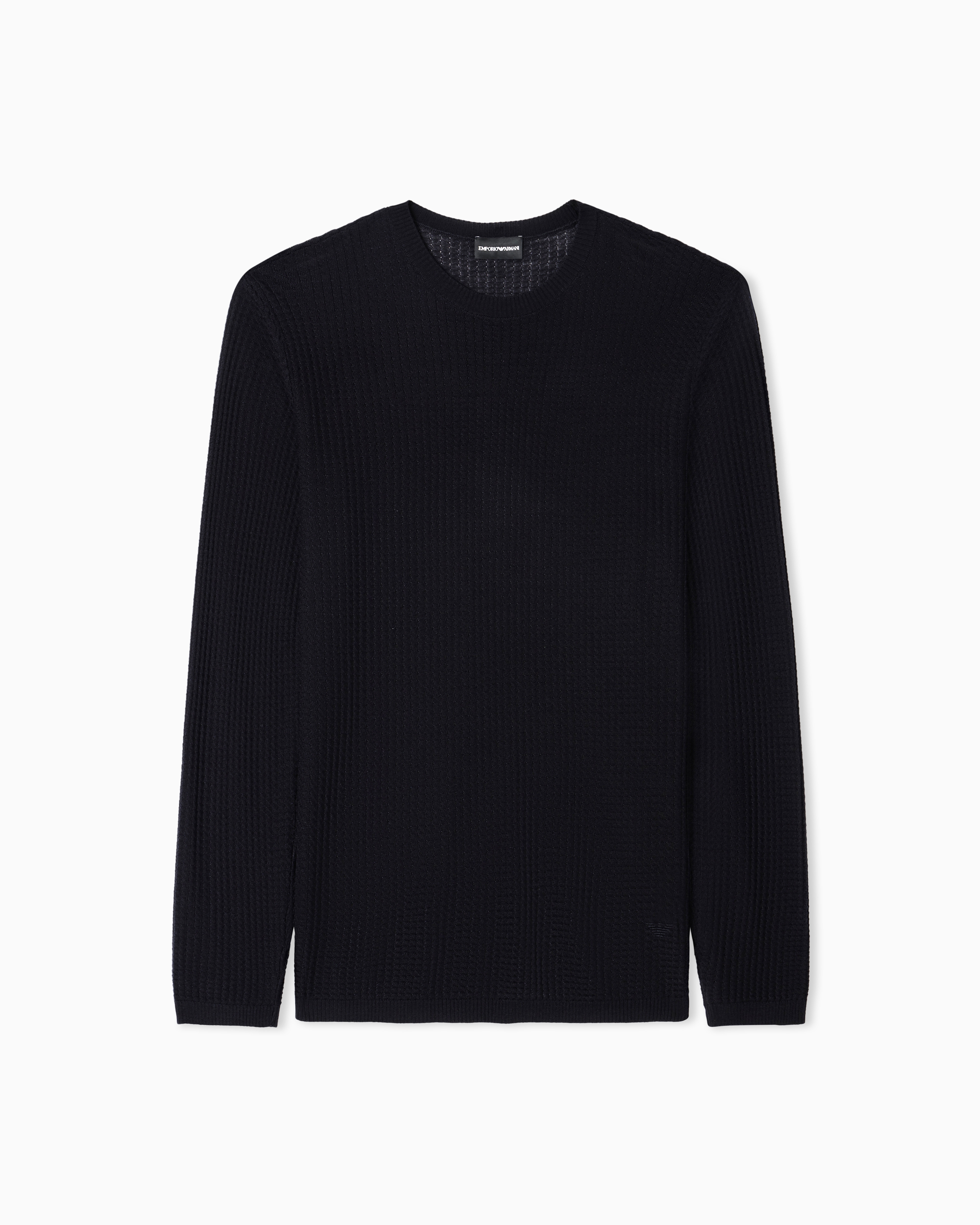 Emporio Armani Maglione In Misto Lyocell A Punto Trattenuto