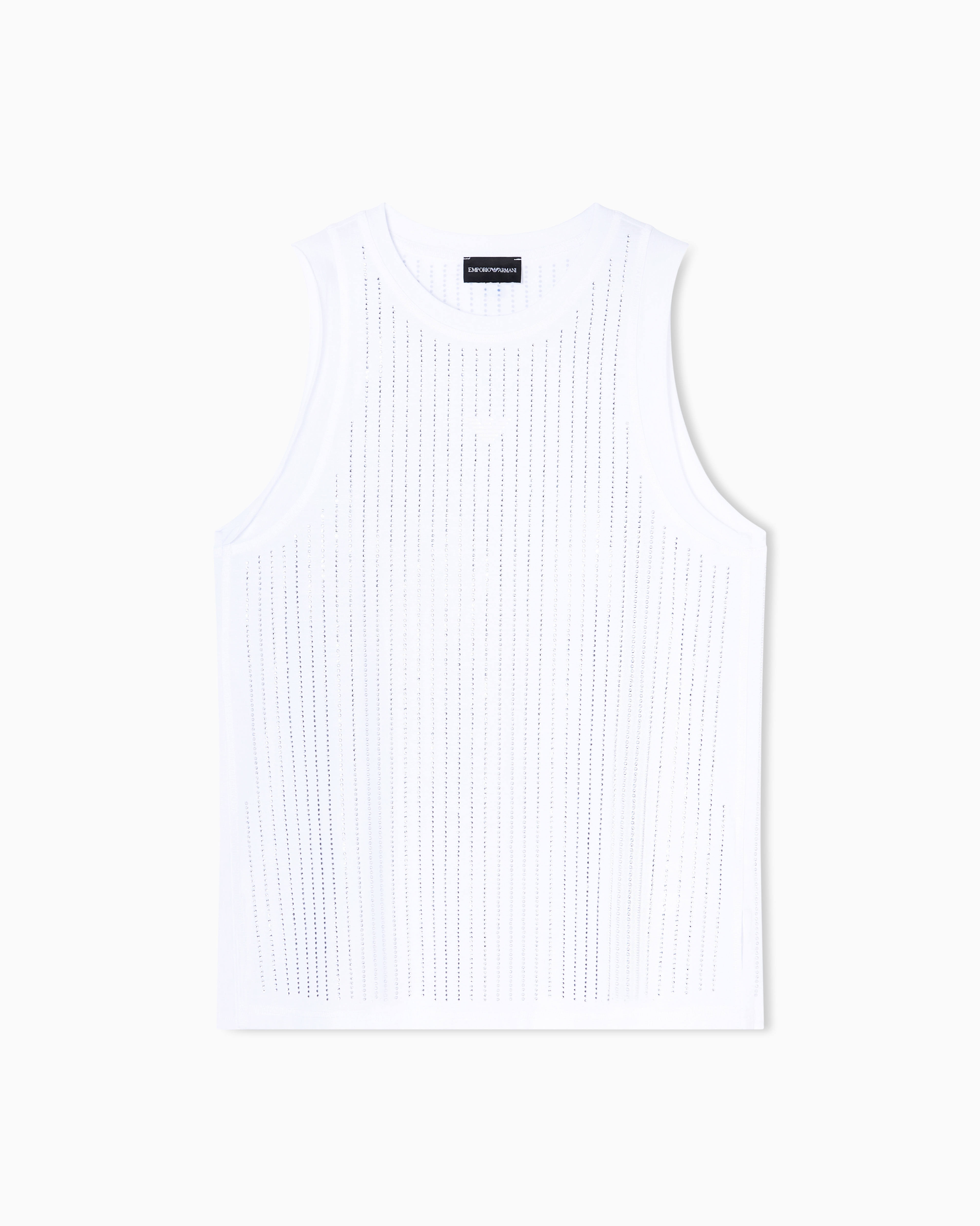 Emporio Armani Canotta In Mercerizzato Con Strass