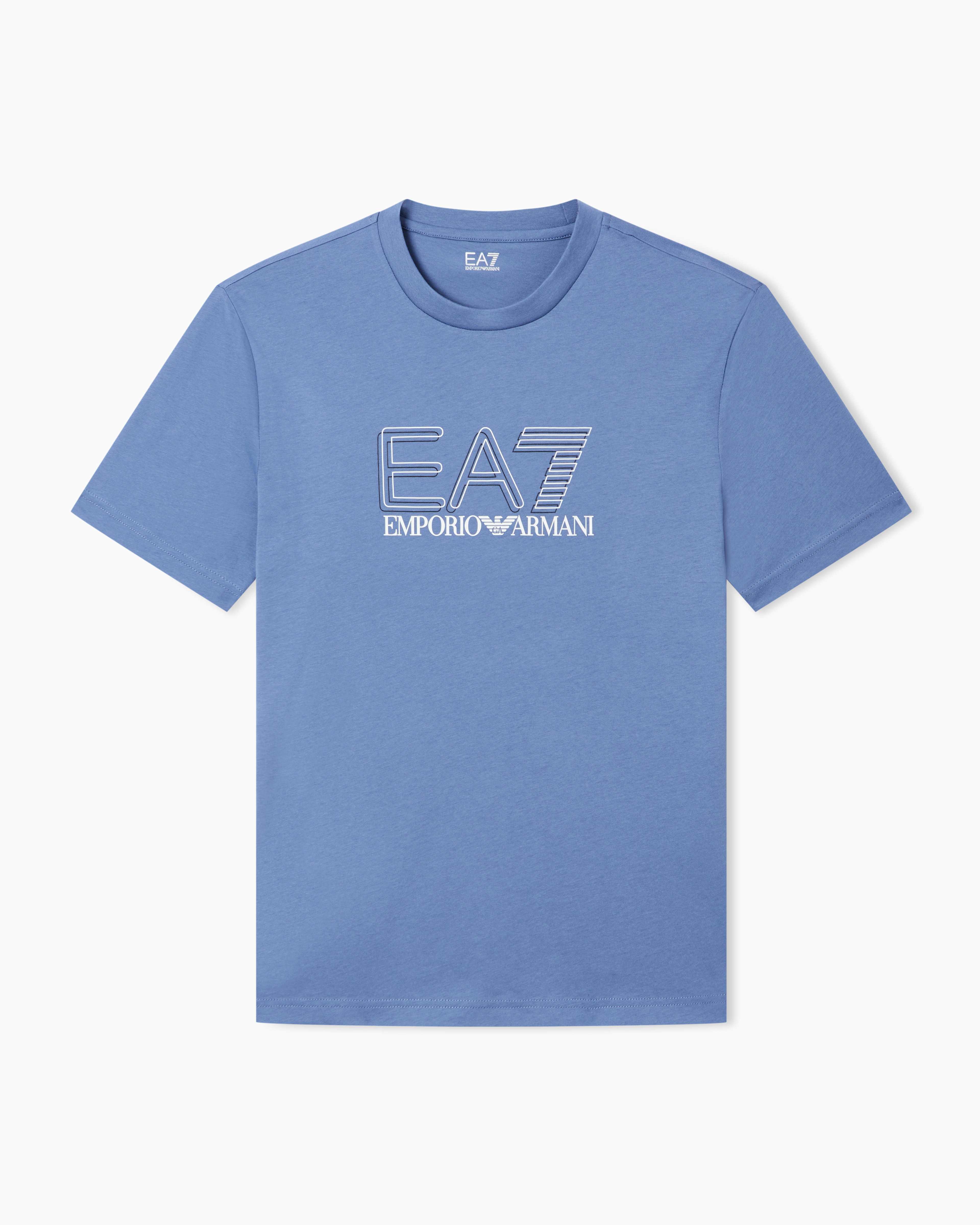 Ea7 T-Shirt Girocollo Visibility In Jersey Di Cotone
