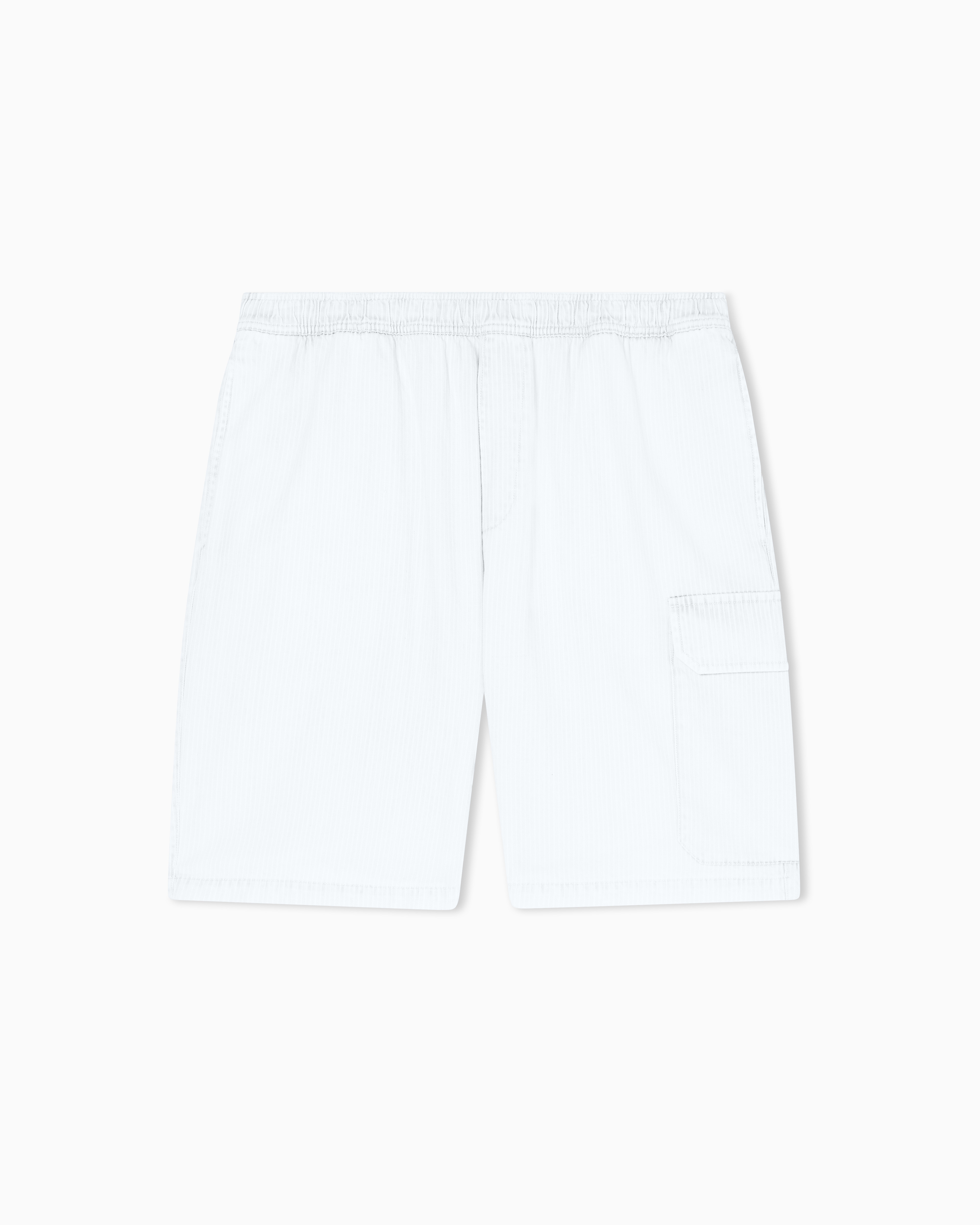 Armani Exchange Blue Light Wash Denim Bermuda Shorts With A Used Effect