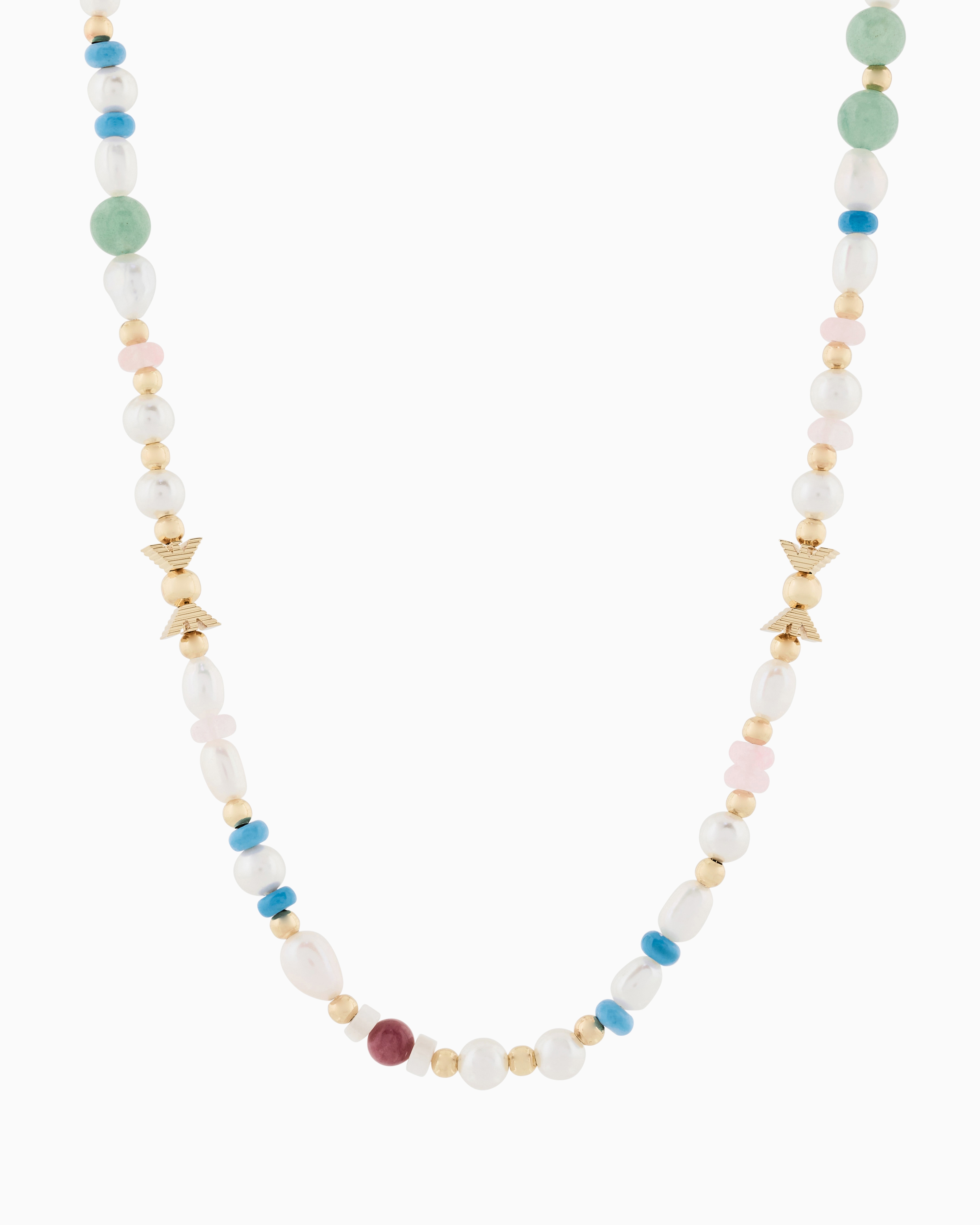 Emporio Armani Multicolored Pearl Beaded Necklace