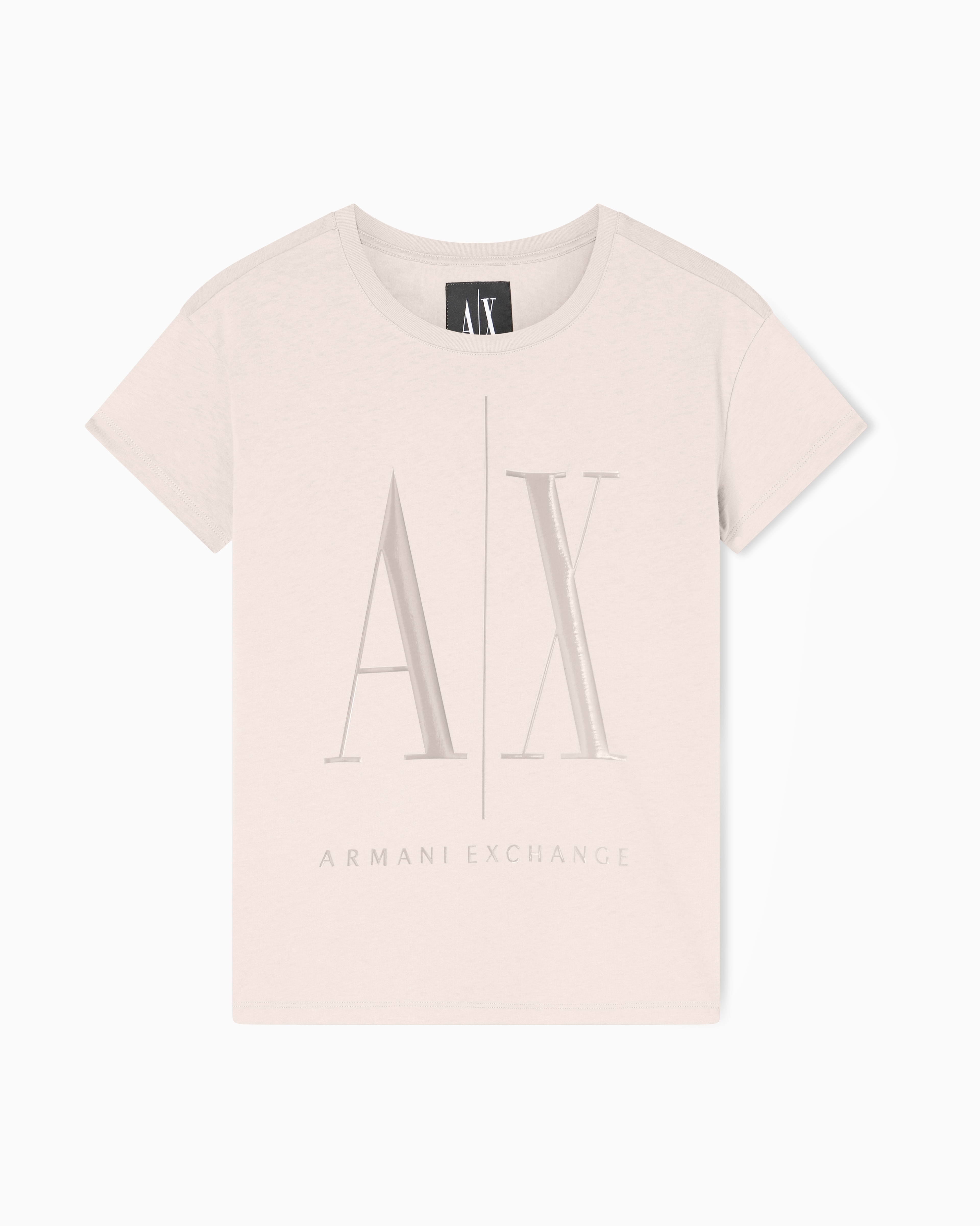 Armani Exchange Beige Relaxed Fit T-Shirt In Cotton Jersey