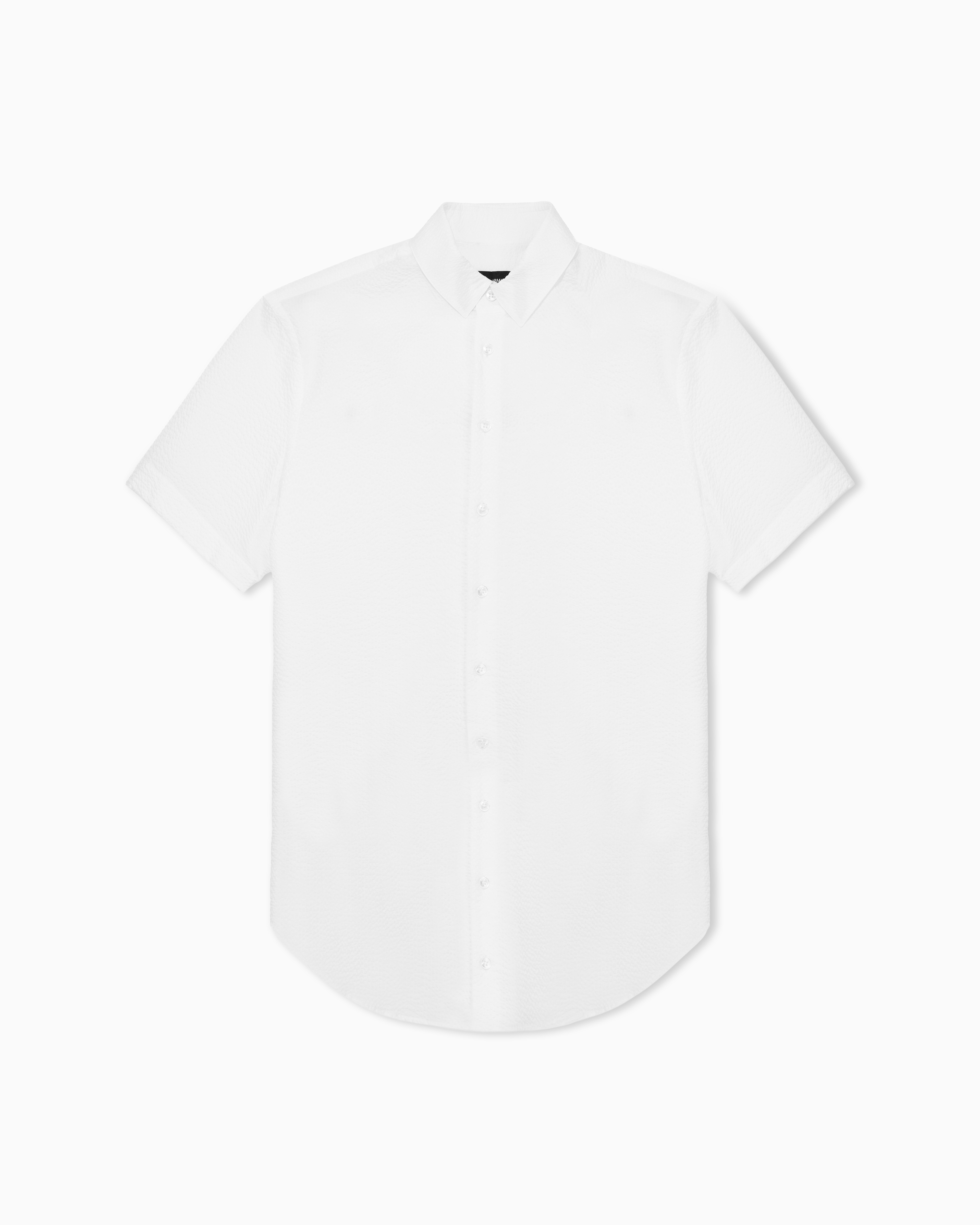 Giorgio Armani Camicia A Maniche Corte In Seersucker Di Cotone
