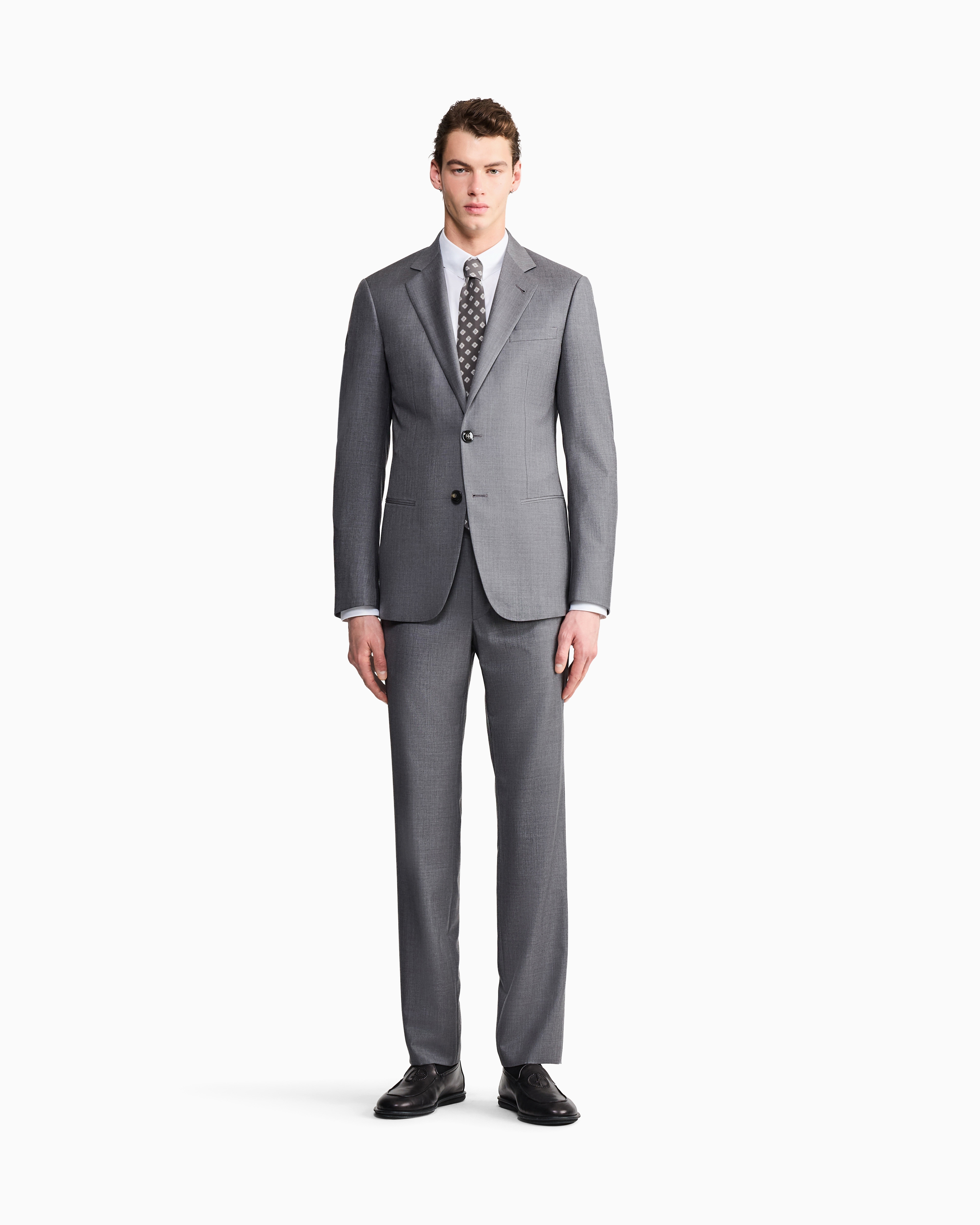 GIORGIO ARMANI スーツ上下　グレーグリーン ソーホーライン シングルブレストスーツ バージンウール／カシミア
