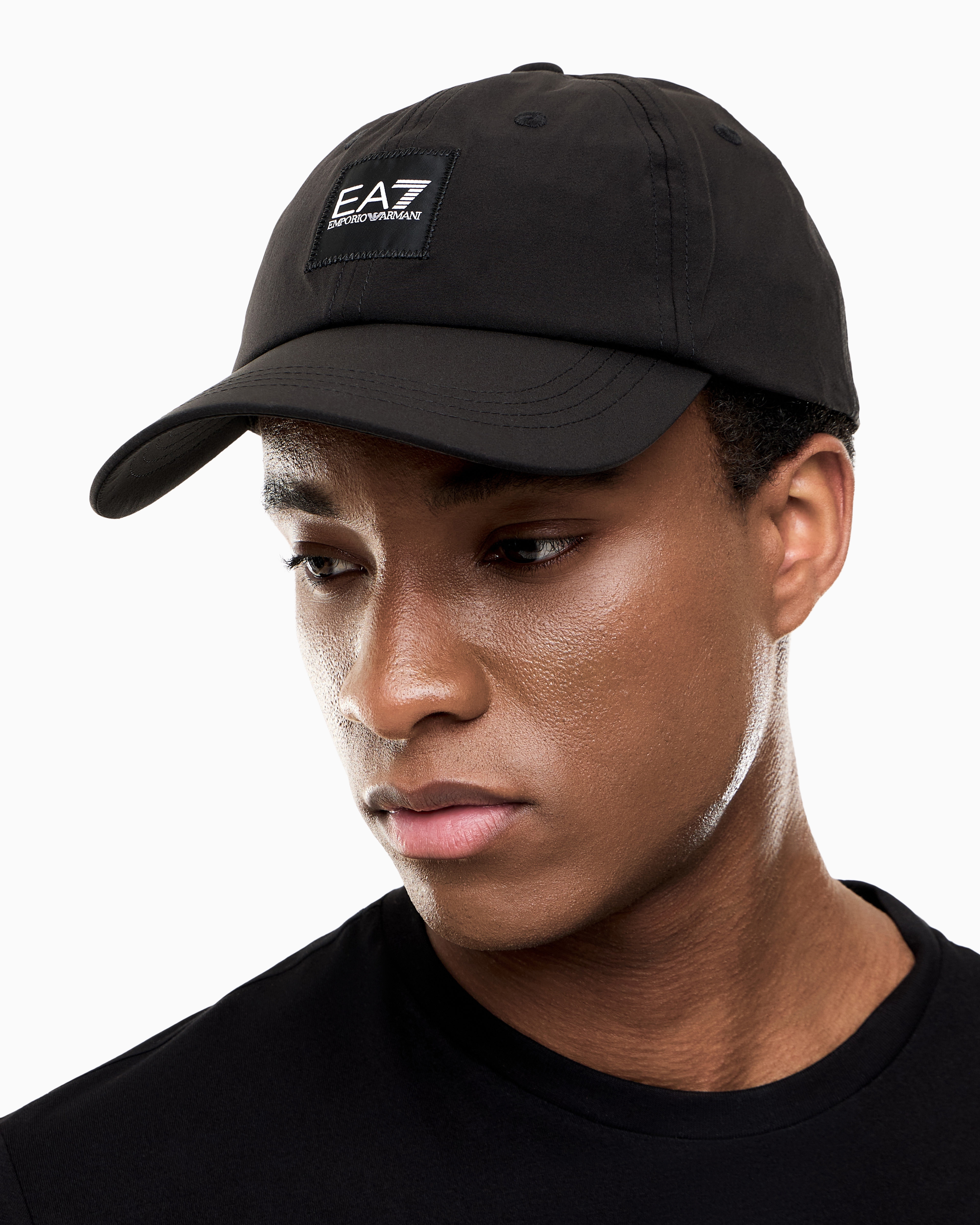 Ea7 Cotton-blend Baseball Cap In Neutral