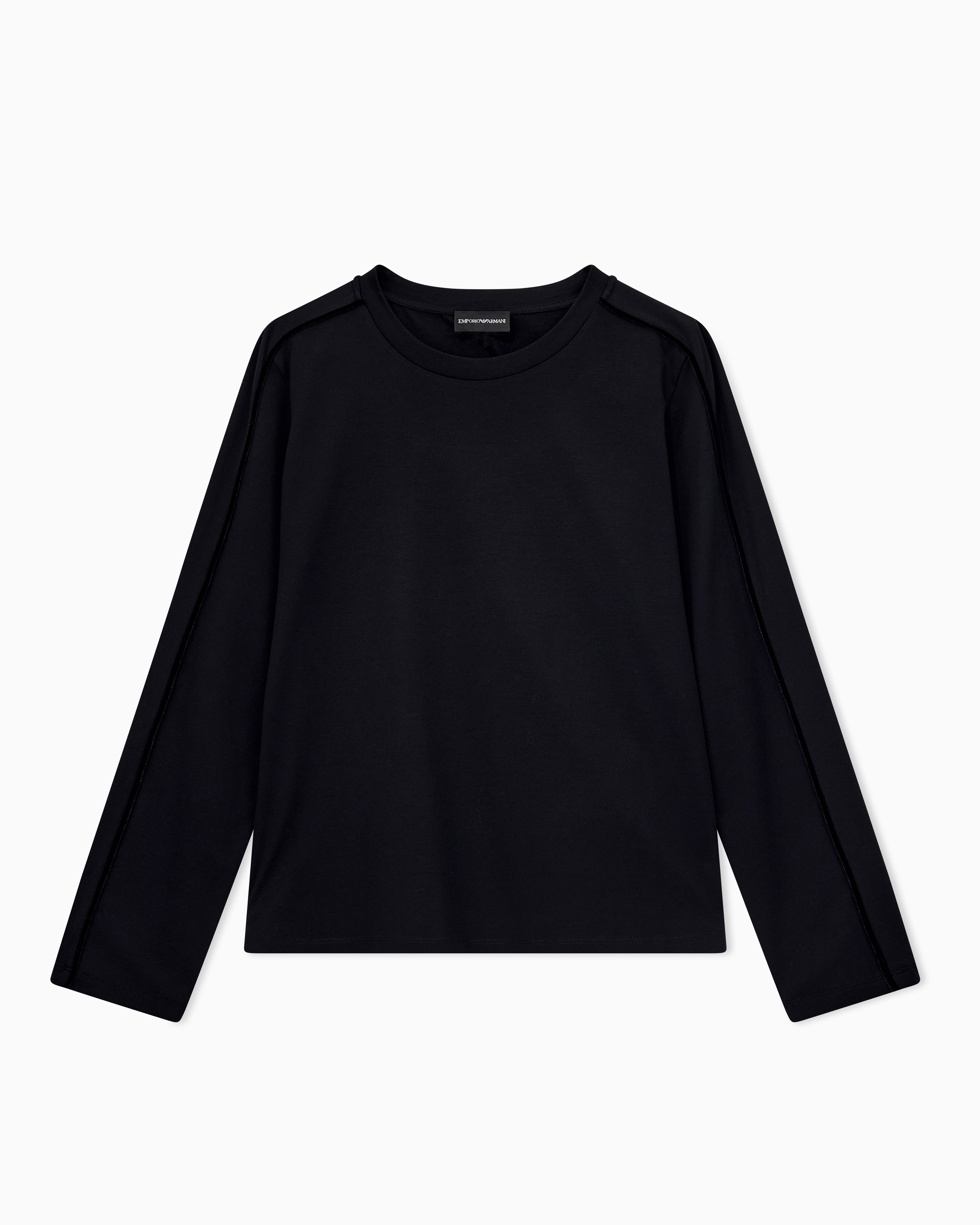 Emporio Armani Maglia In Jersey Mercerizzato Con Tape Ciniglia Travel Essential