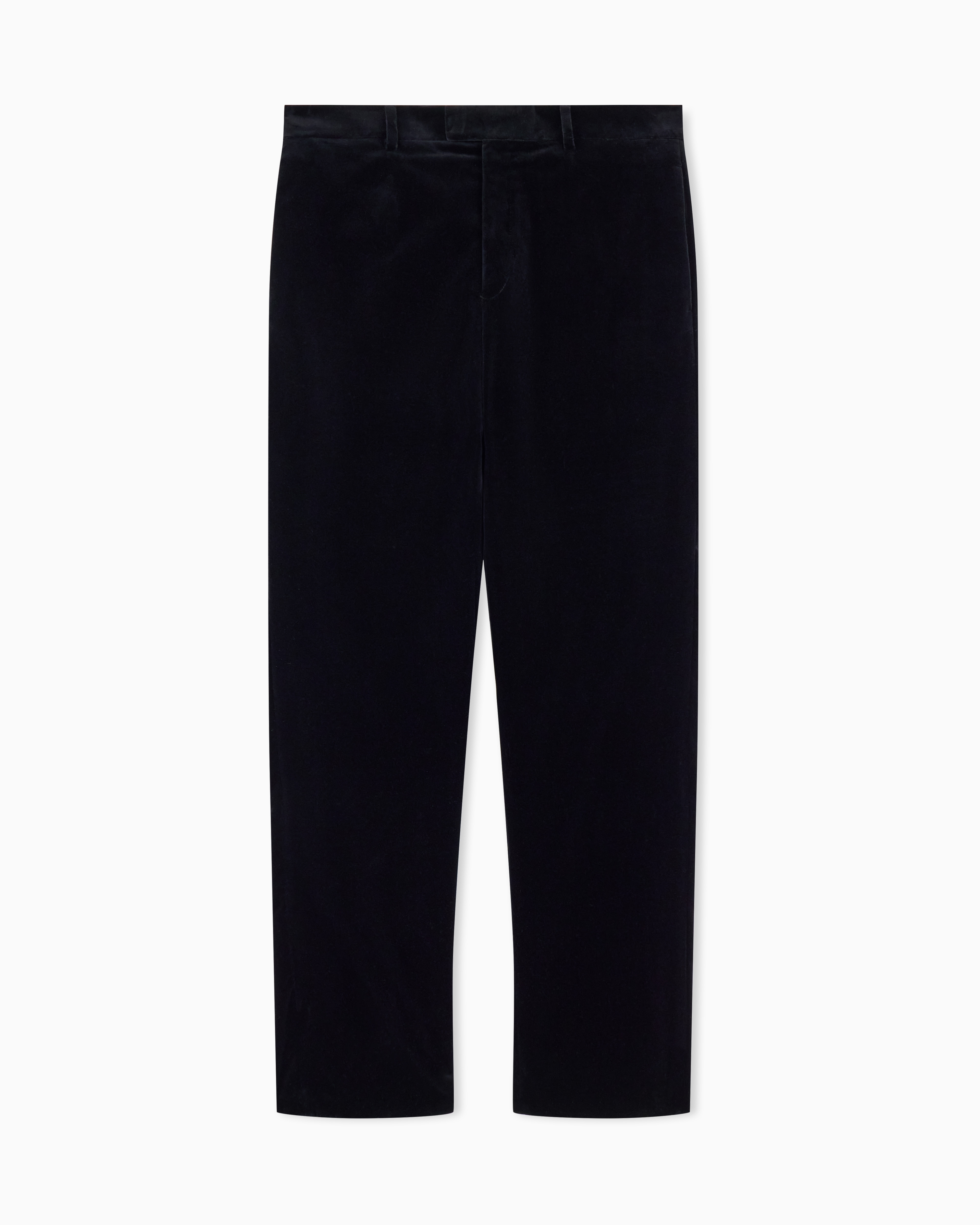 Emporio Armani Men's Black Smooth Velvet Trousers