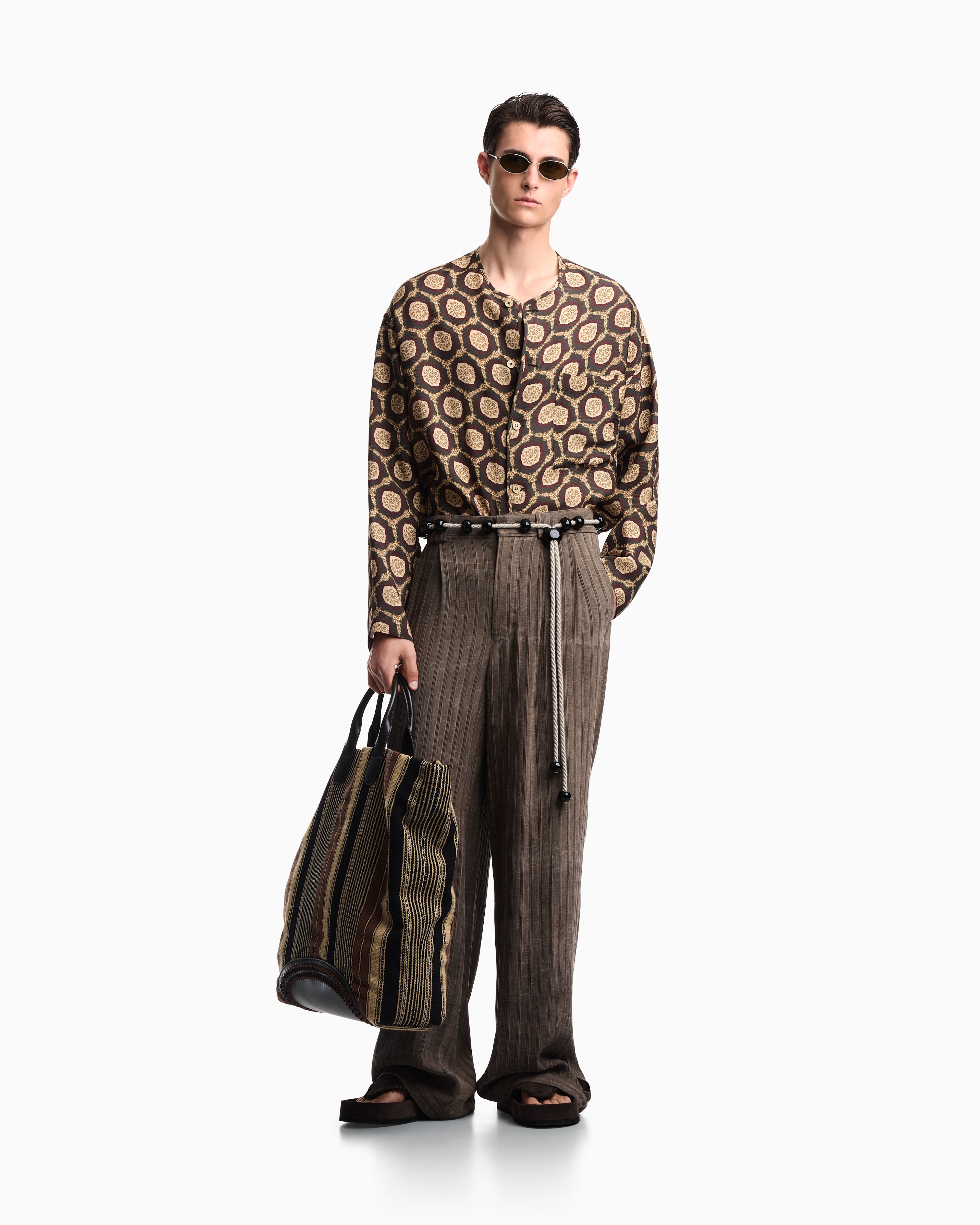 シャツジャケット シルク オールオーバープリント | Emporio Armani