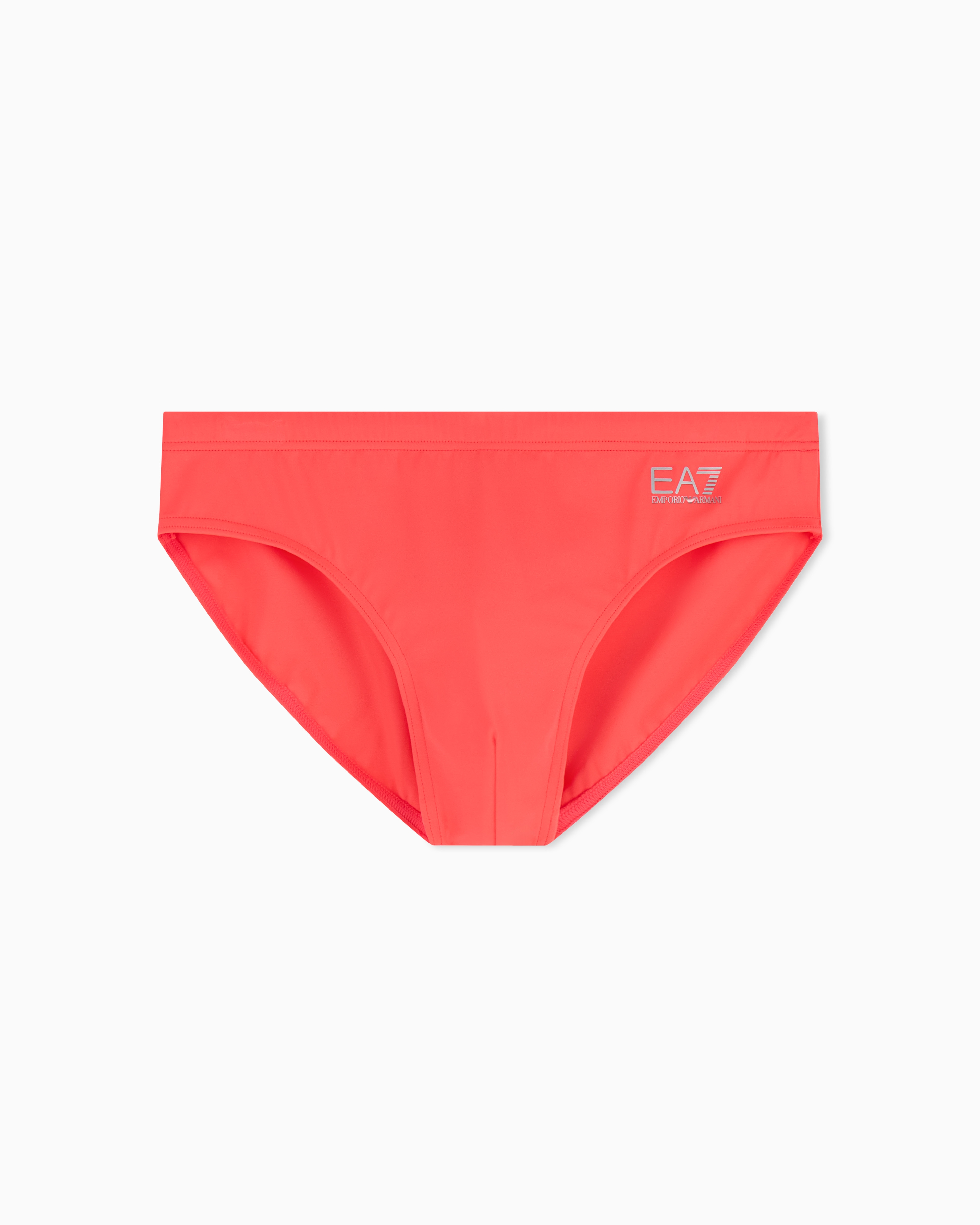 Ea7 Red Swimming Briefs With An Elastic Waist And Drawstring