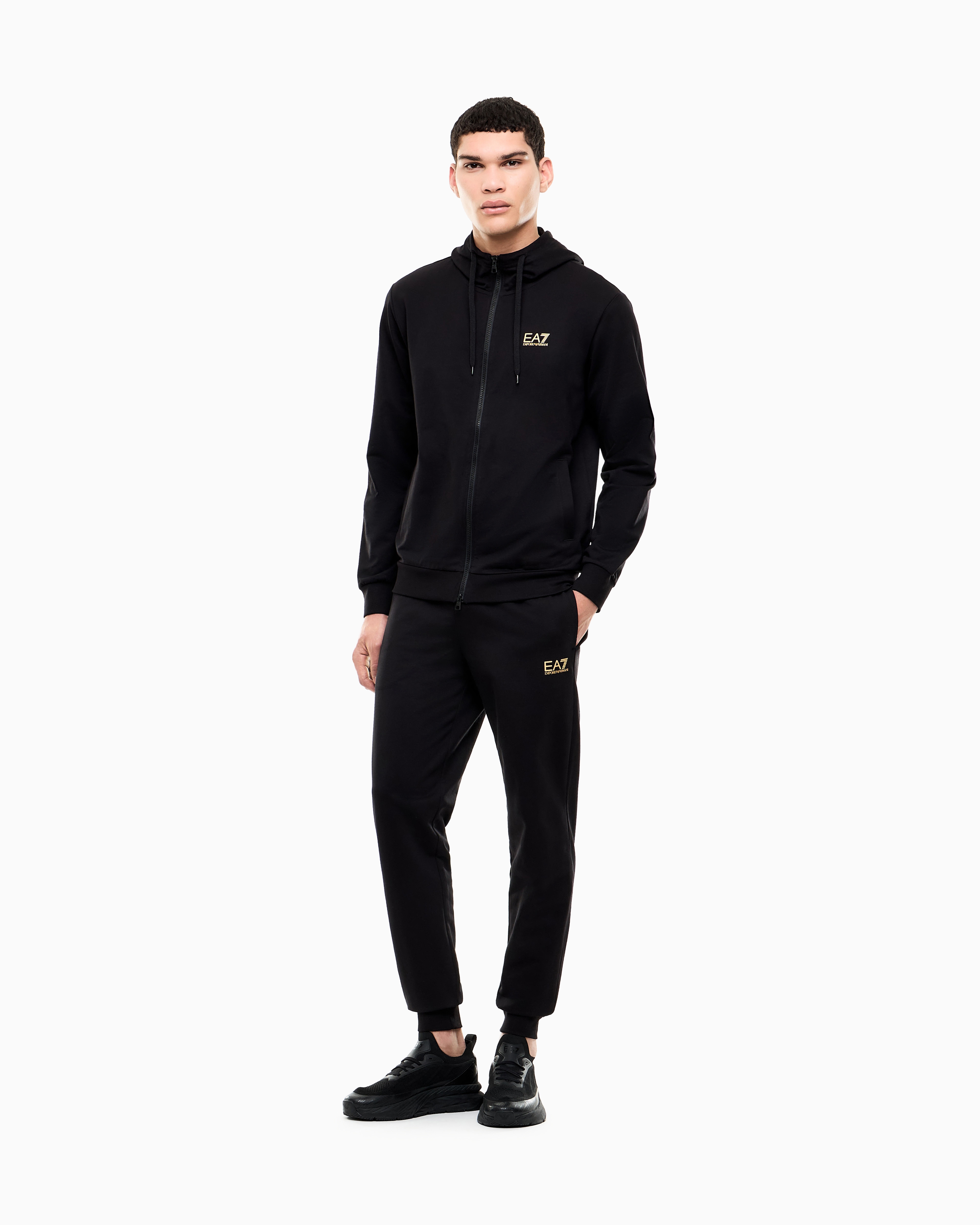 Cotton three-piece suit with a zip hoodie Core Identity | EA7