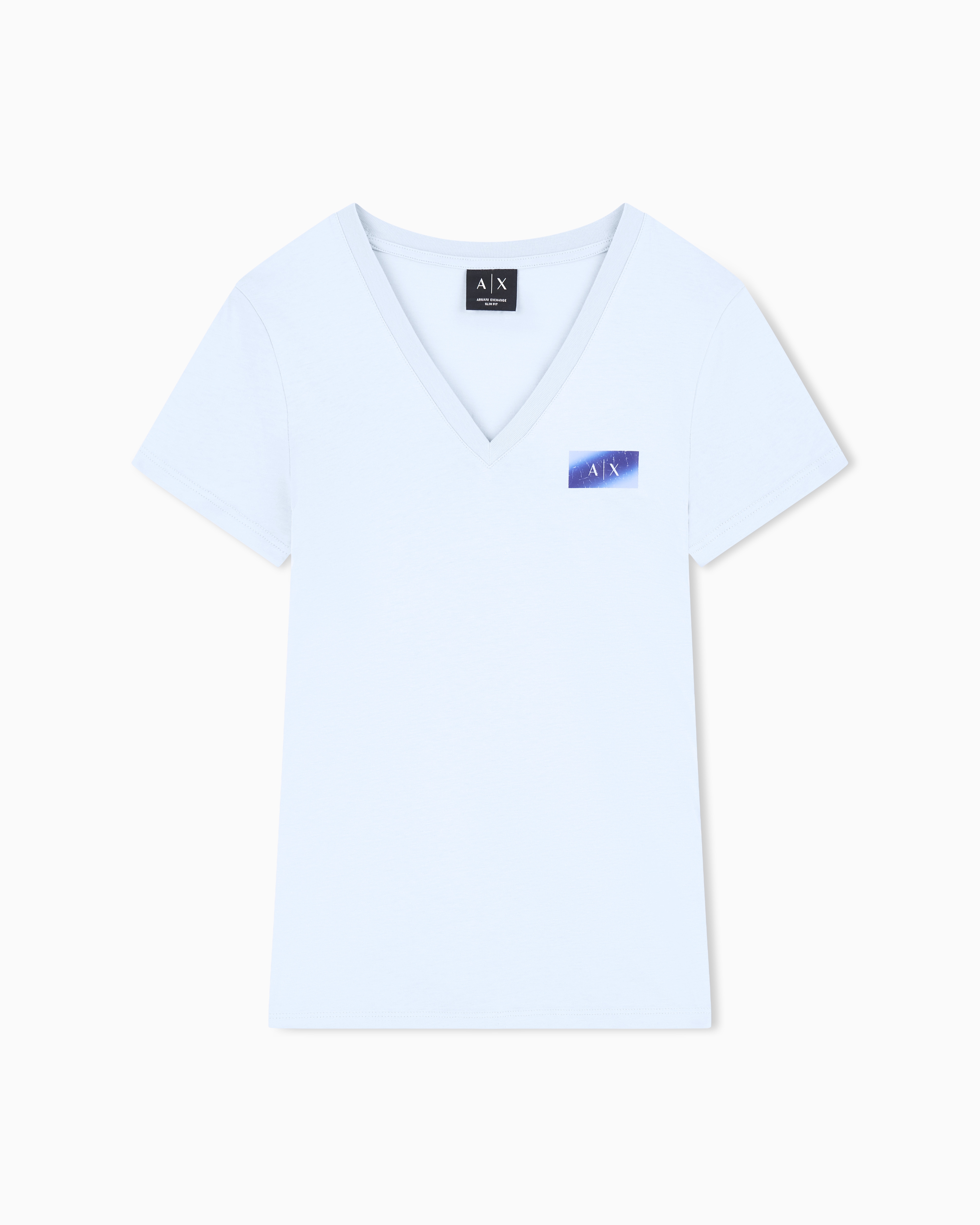 Armani Exchange Uomo T-Shirt Slim Fit In Jersey Di Cotone Tinta Unita