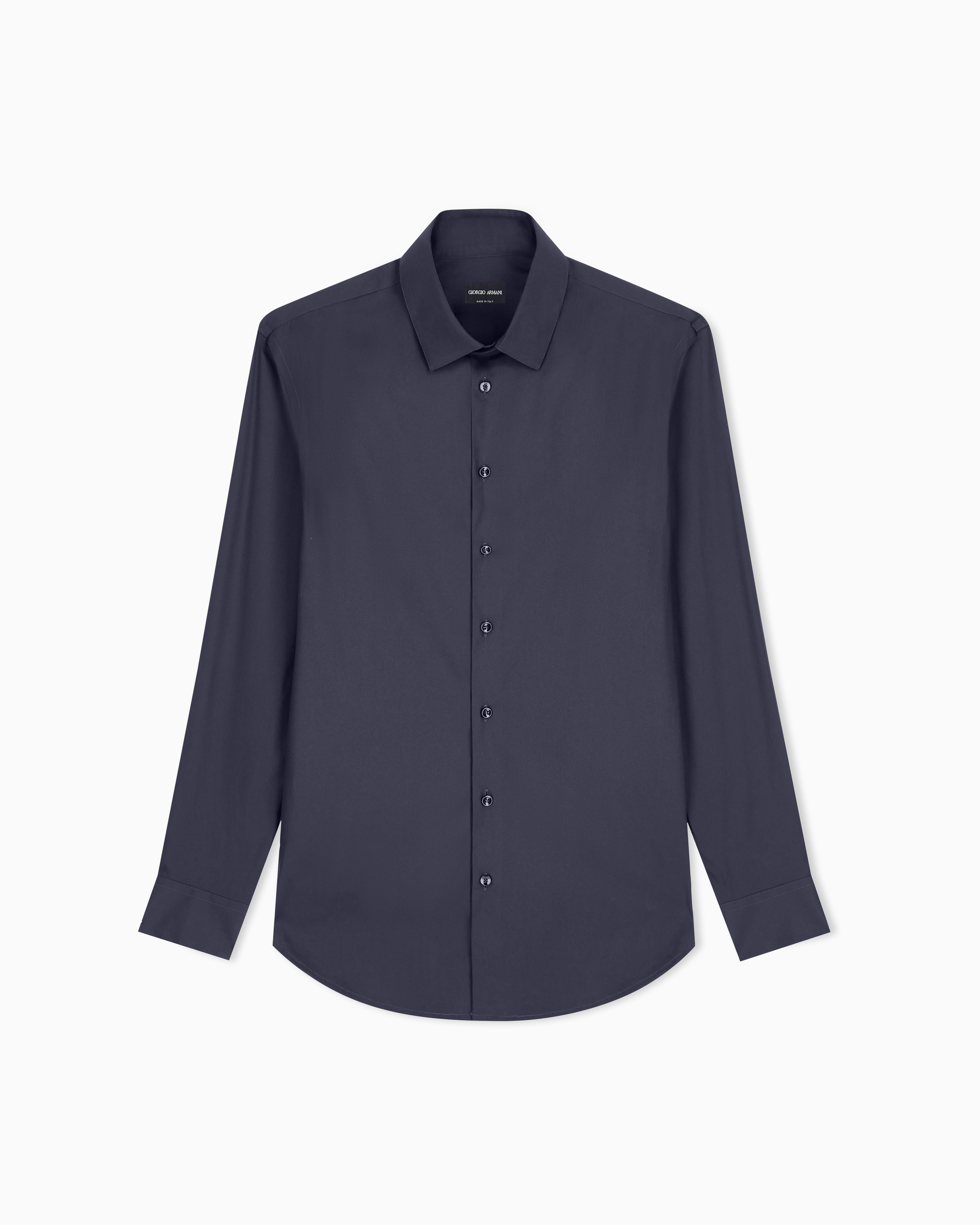 Giorgio Armani Camicia Con Stecche In Tessuto Fluido E Stretch