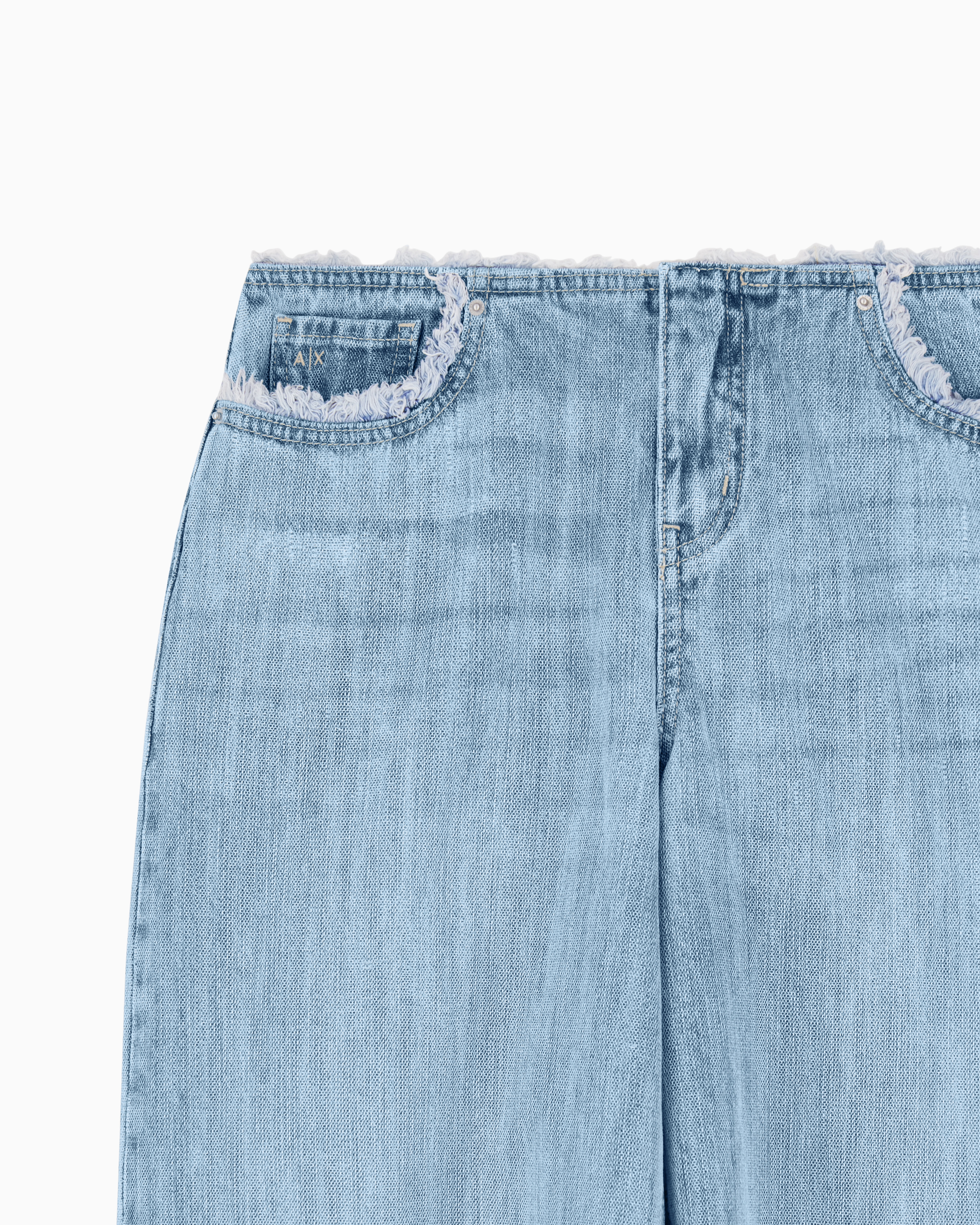 Wide Leg Jeans in Light Denim Made of Stiff Cotton | Armani Exchange