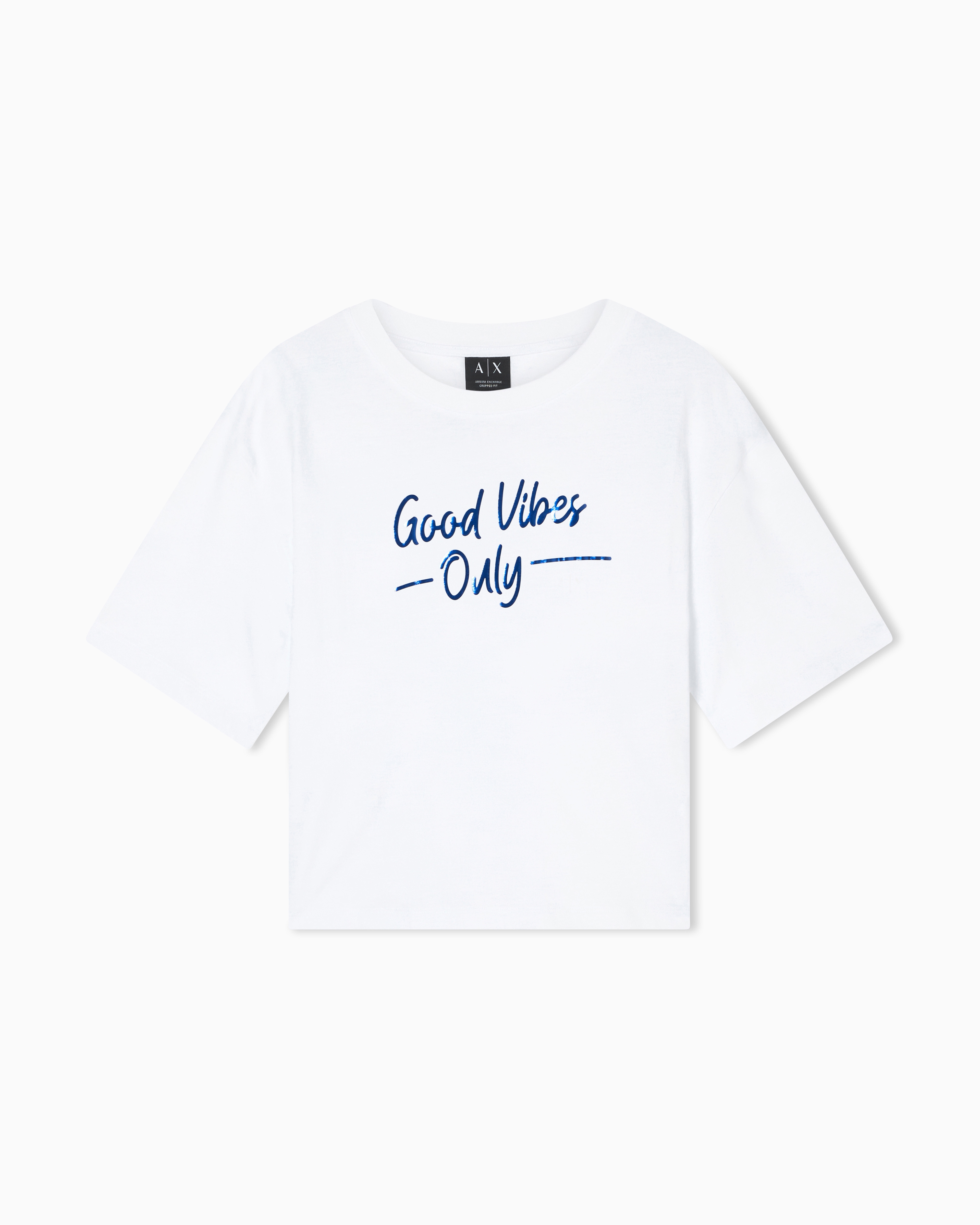 Armani Exchange Cropped T-Shirt In Jersey Di Cotone