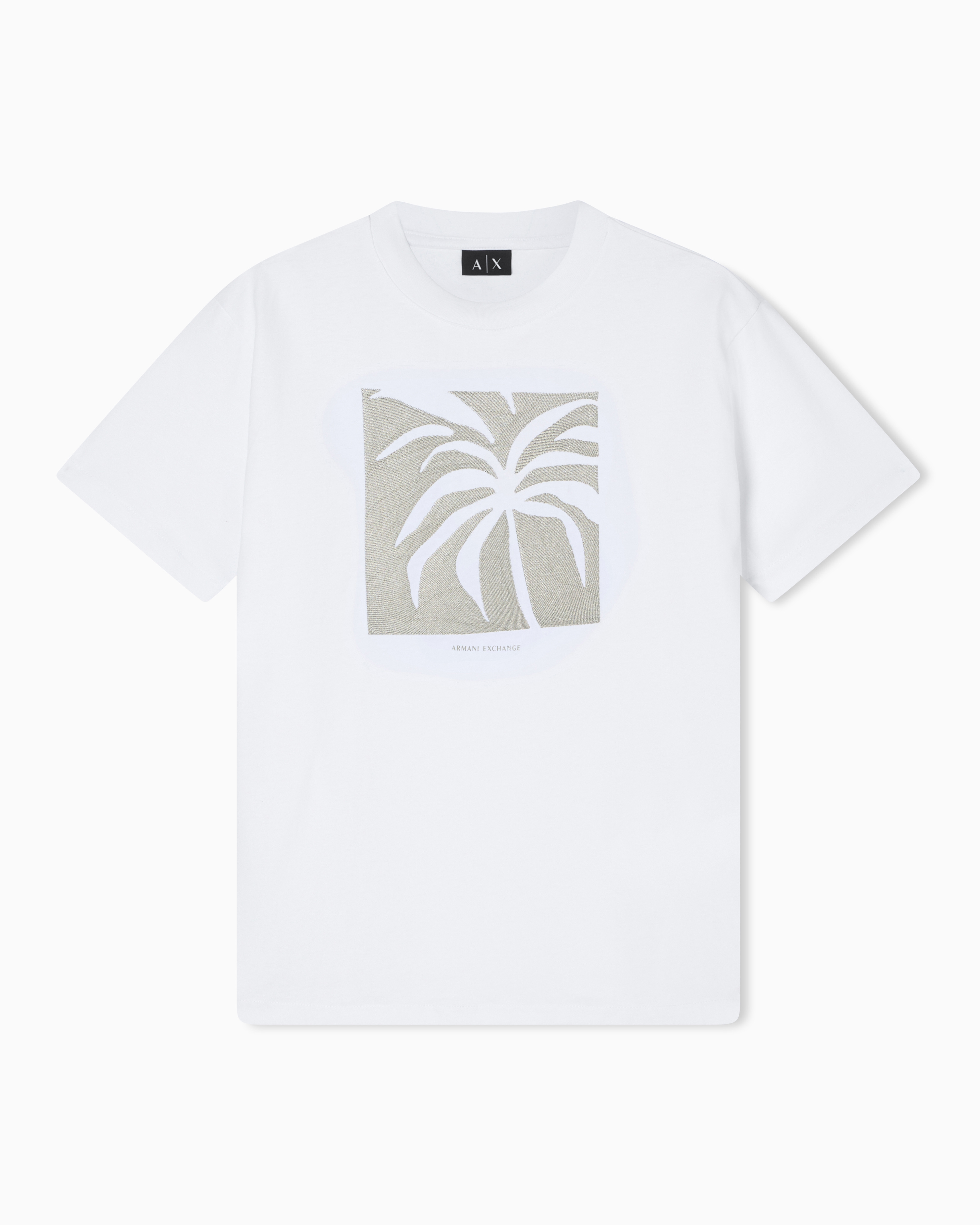 Armani Exchange White T-Shirt Relaxed Fit In Jersey
