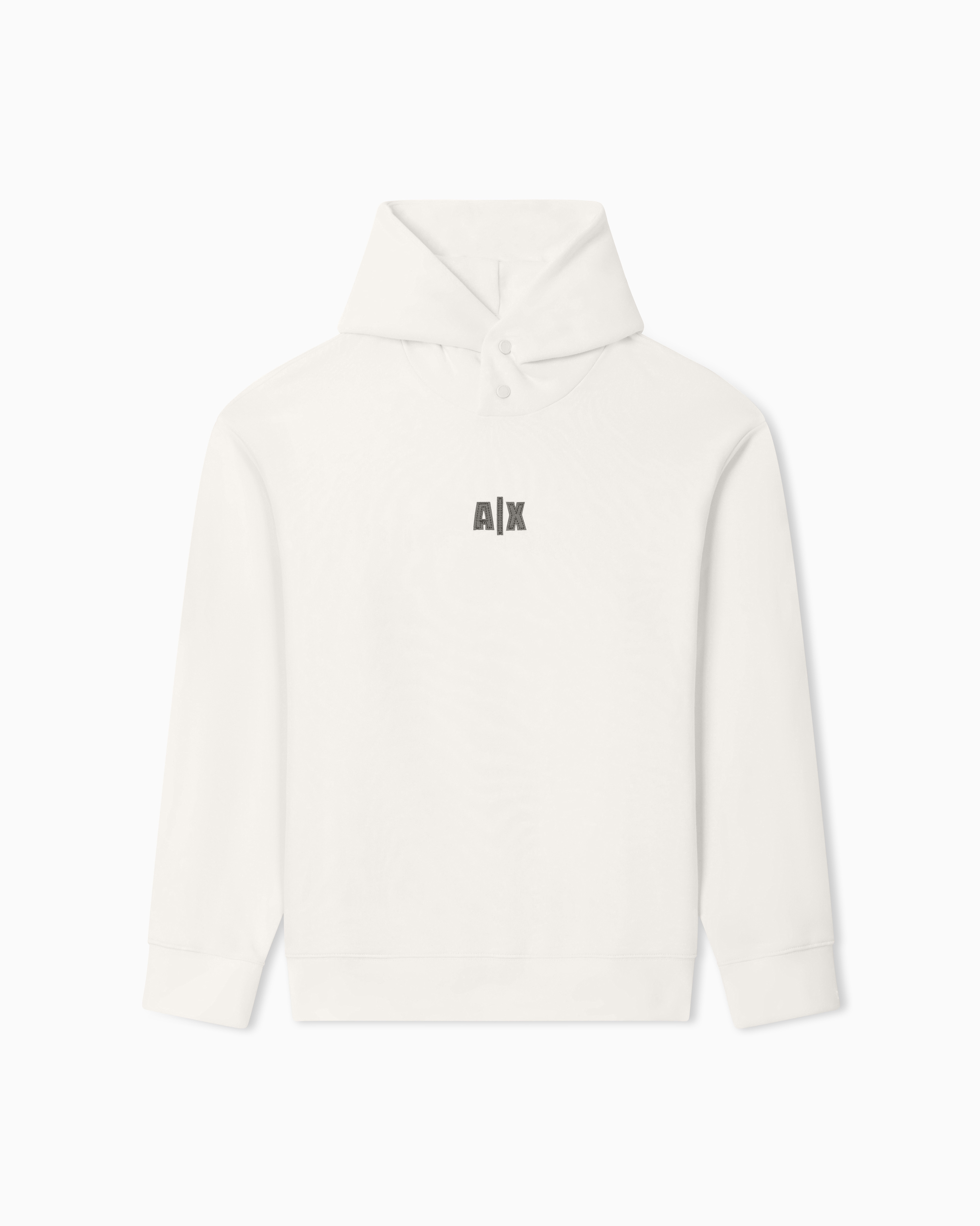 Armani Exchange White Cotton Hoodie
