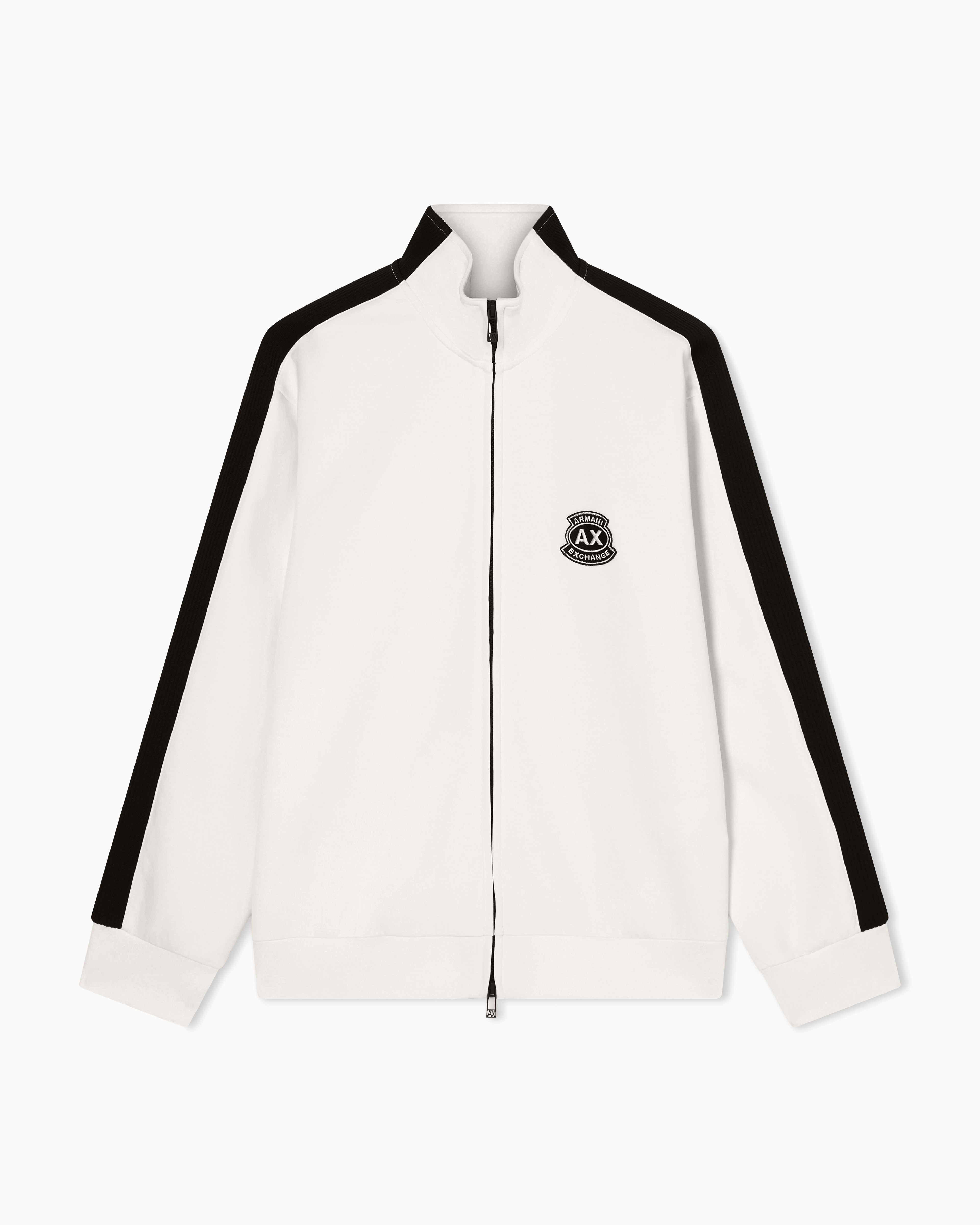 Armani Exchange White Stretch Bonded Cotton Sweatshirt
