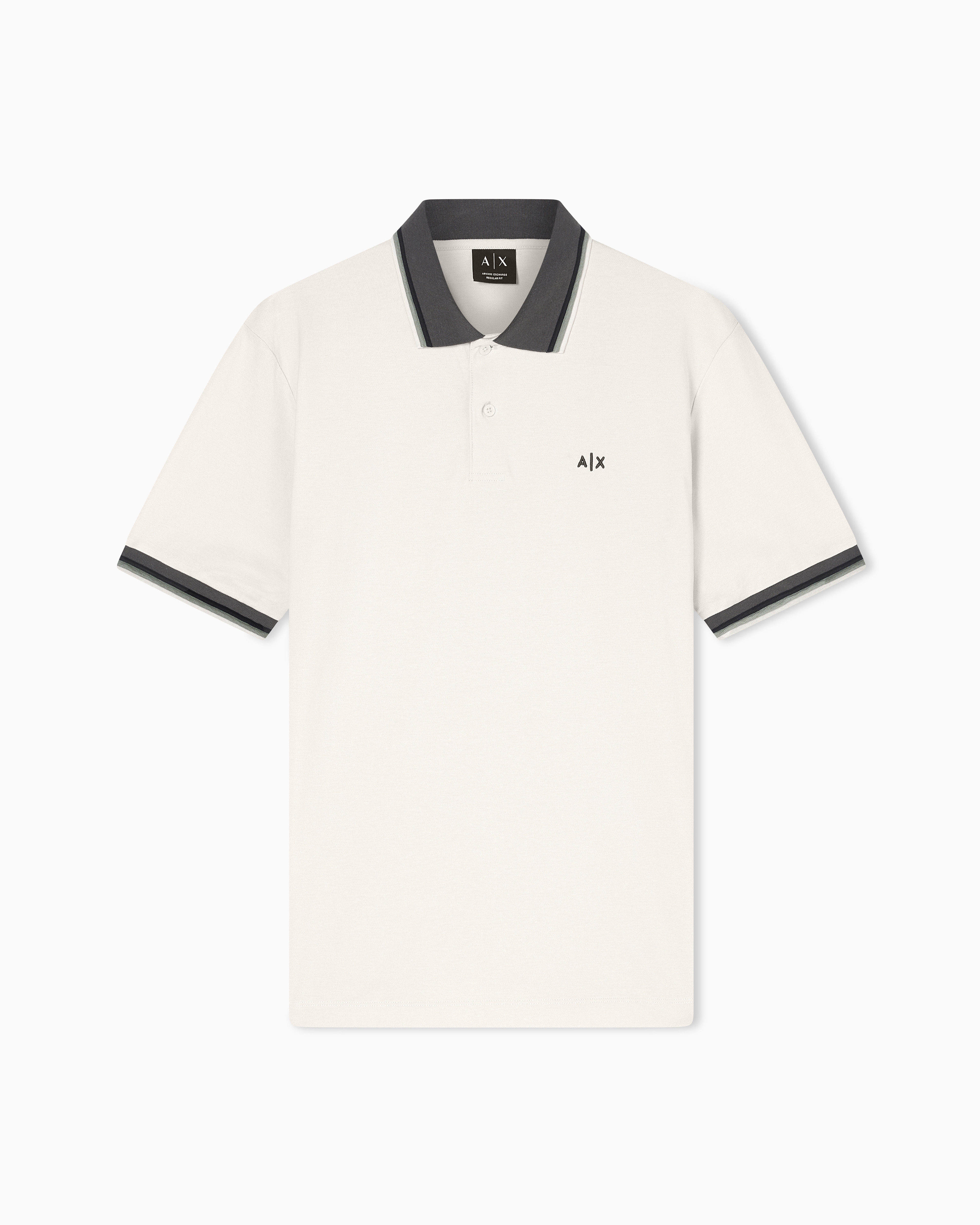 Armani Exchange White Cotton Polo Shirt