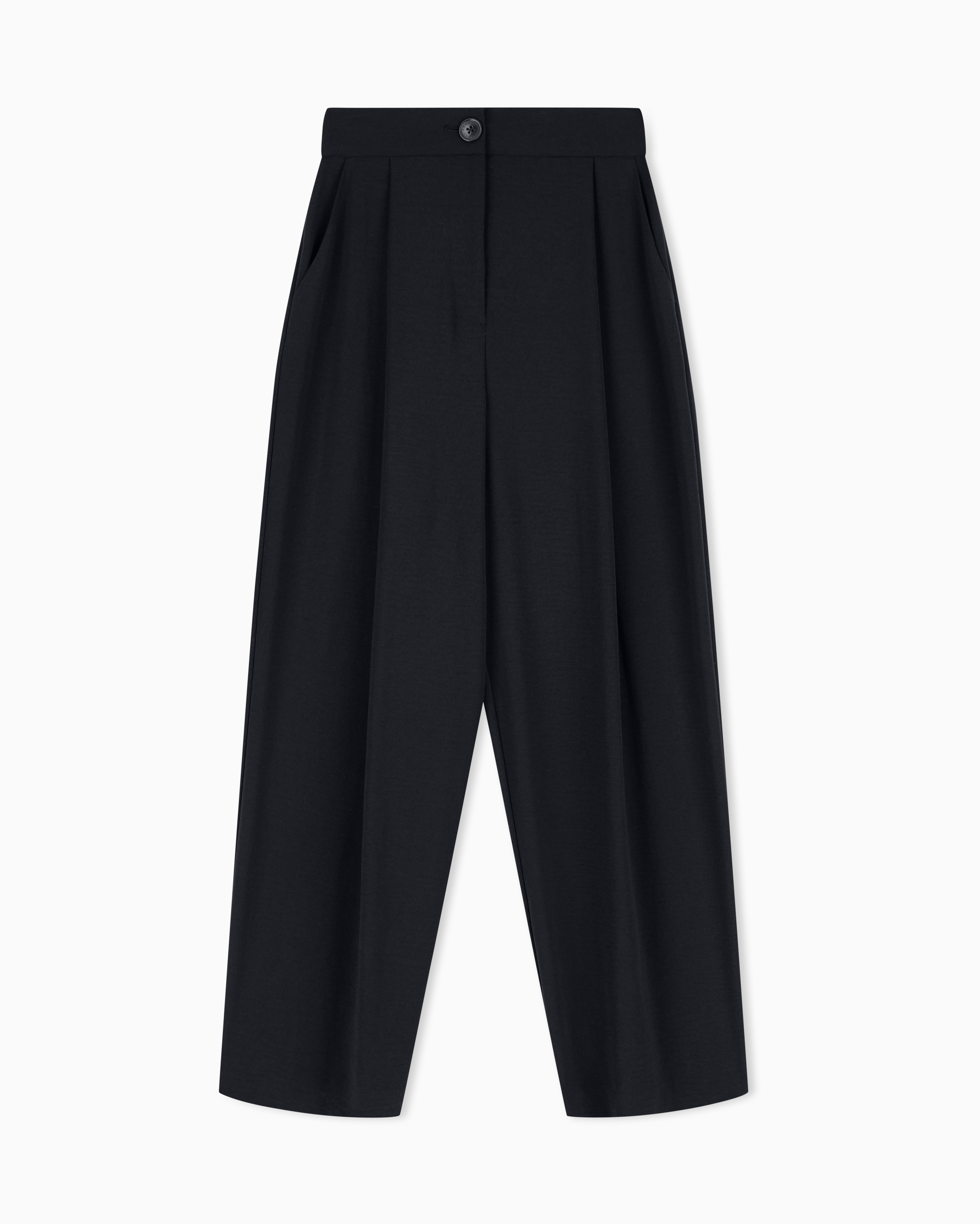 Armani Exchange Black Asv Fabric Pleated Trousers