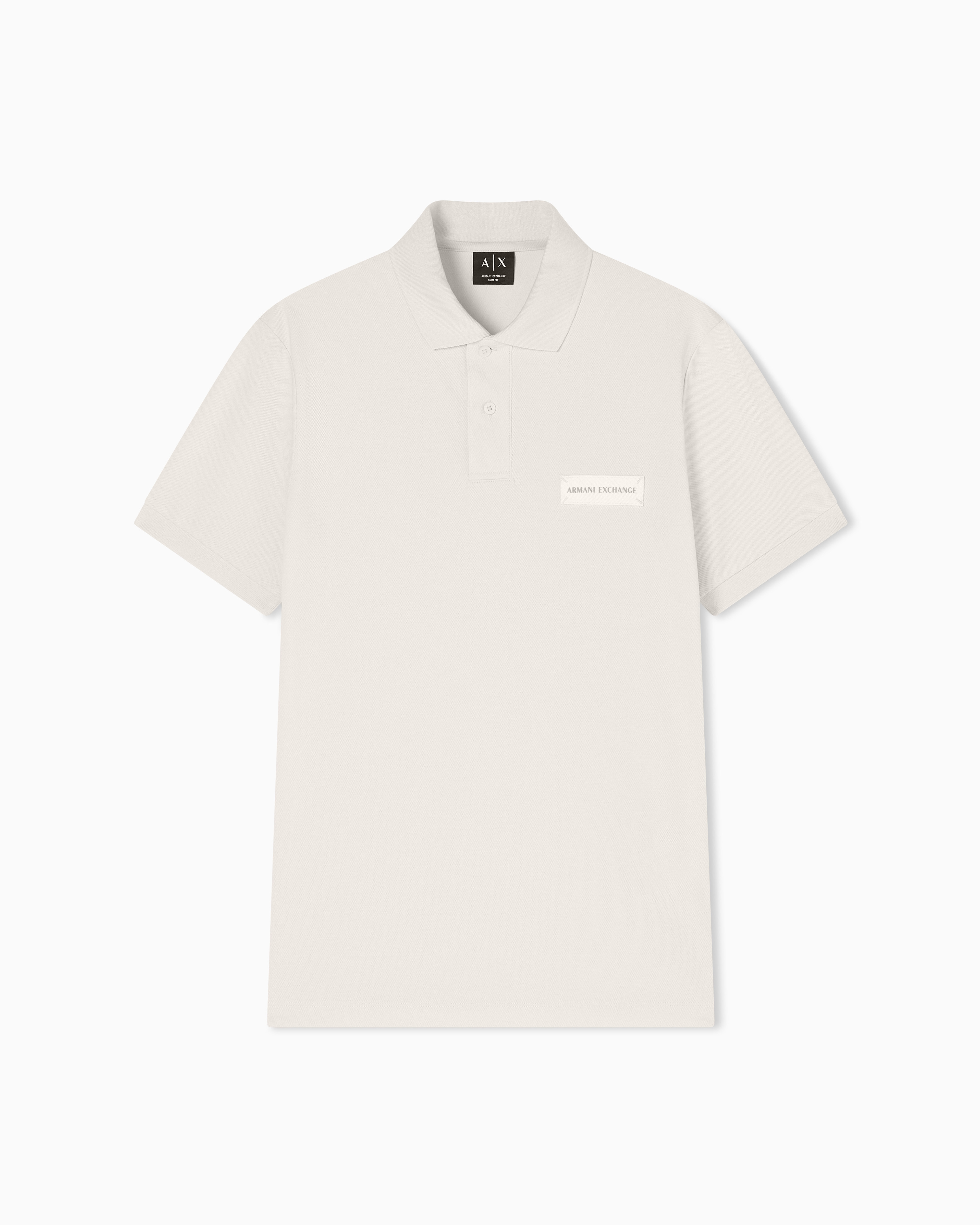 Armani Exchange White Cotton Polo Shirt