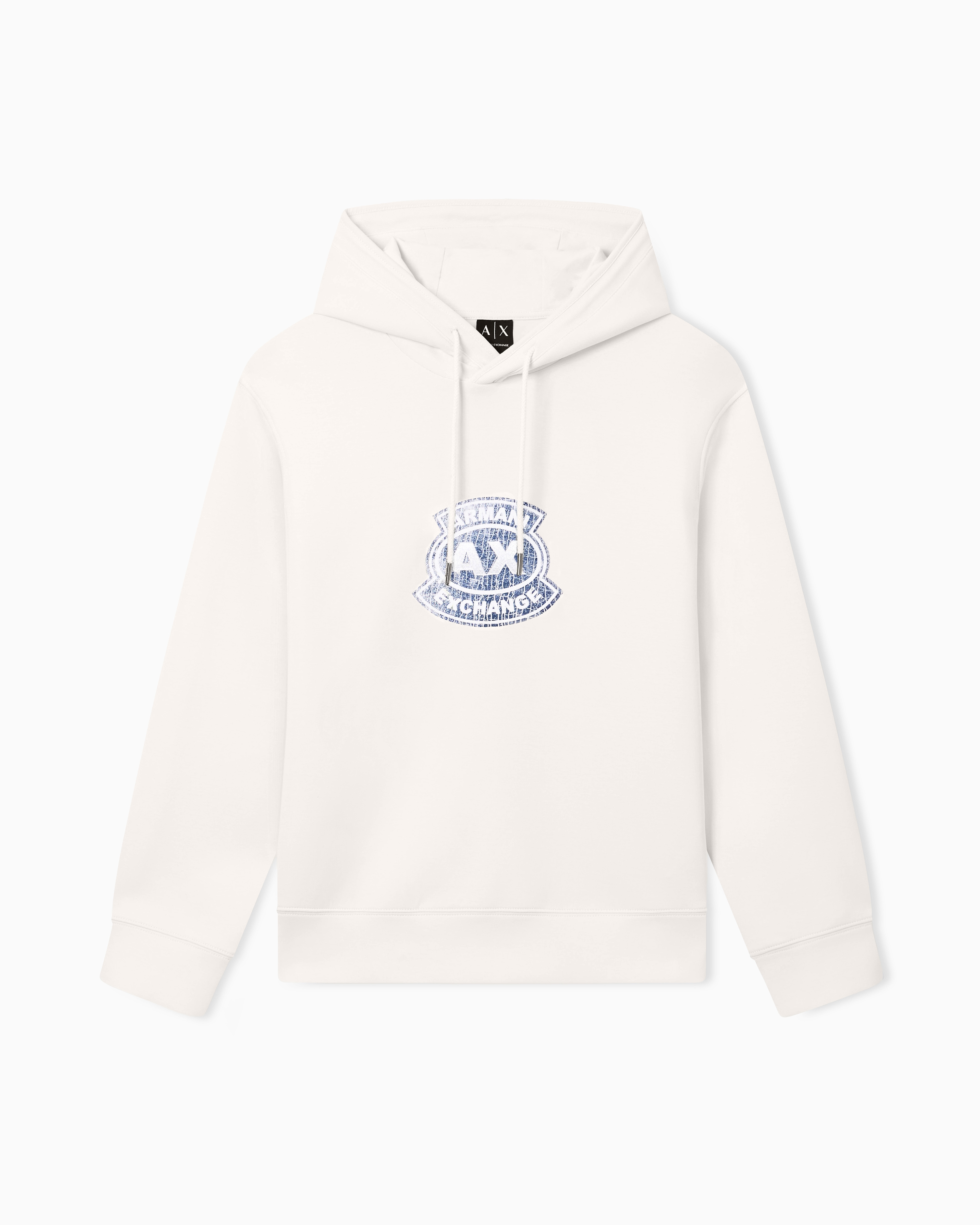 Armani Exchange White Cotton Hoodie