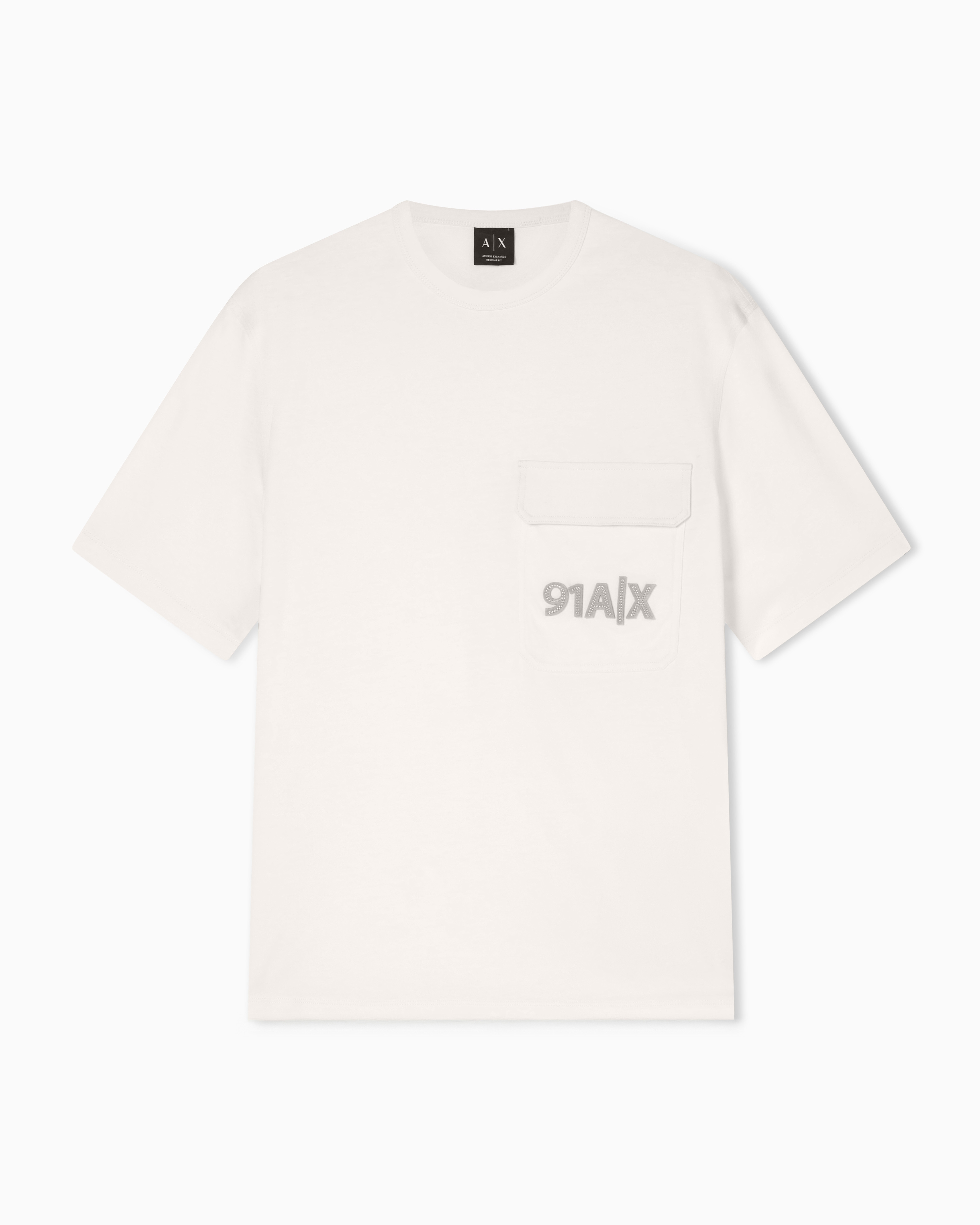 Armani Exchange White Regular Fit Cotton T-Shirt