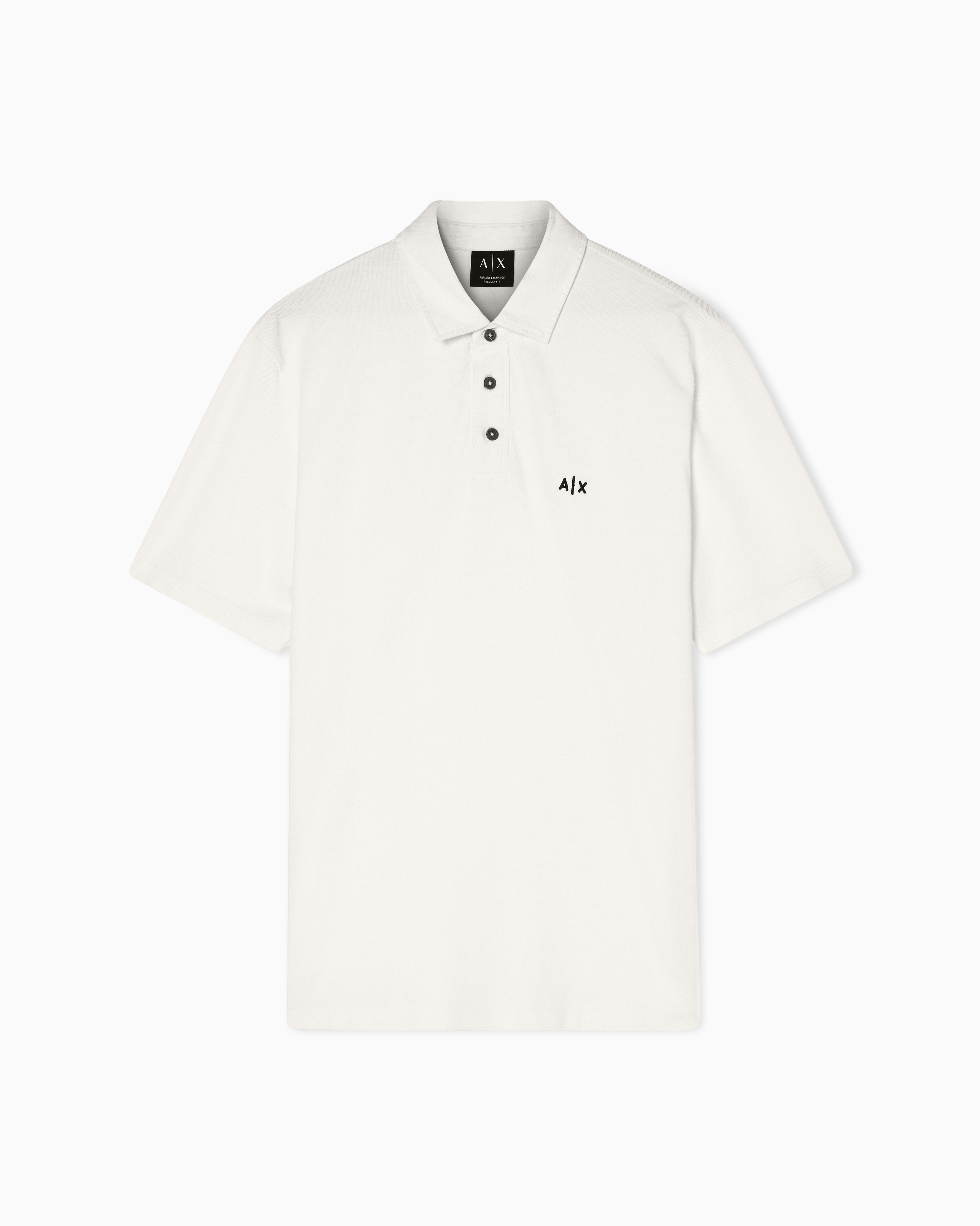 Armani Exchange White Cotton Polo Shirt