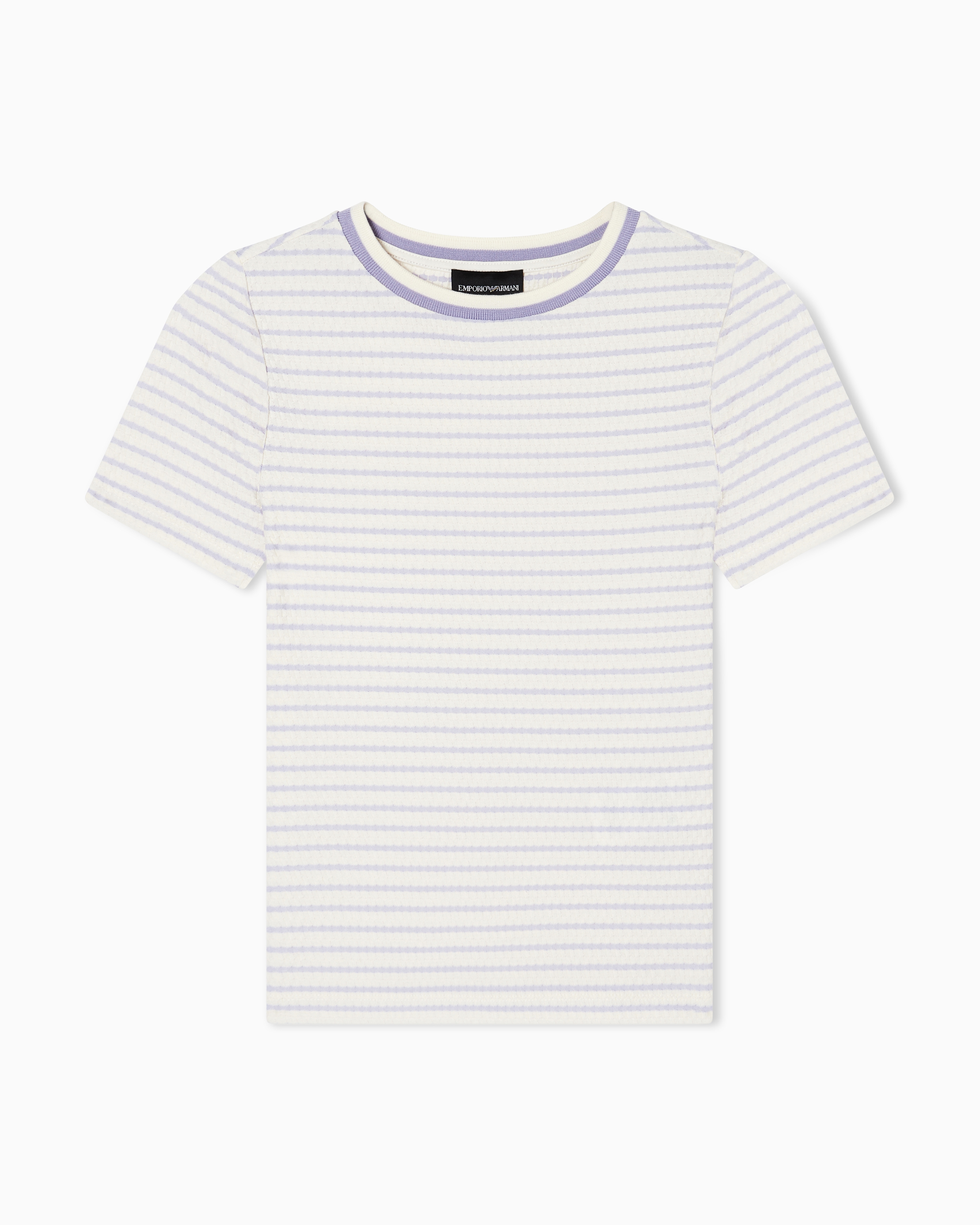 Emporio Armani Beige Embossed-Effect Jacquard Jersey Jumper