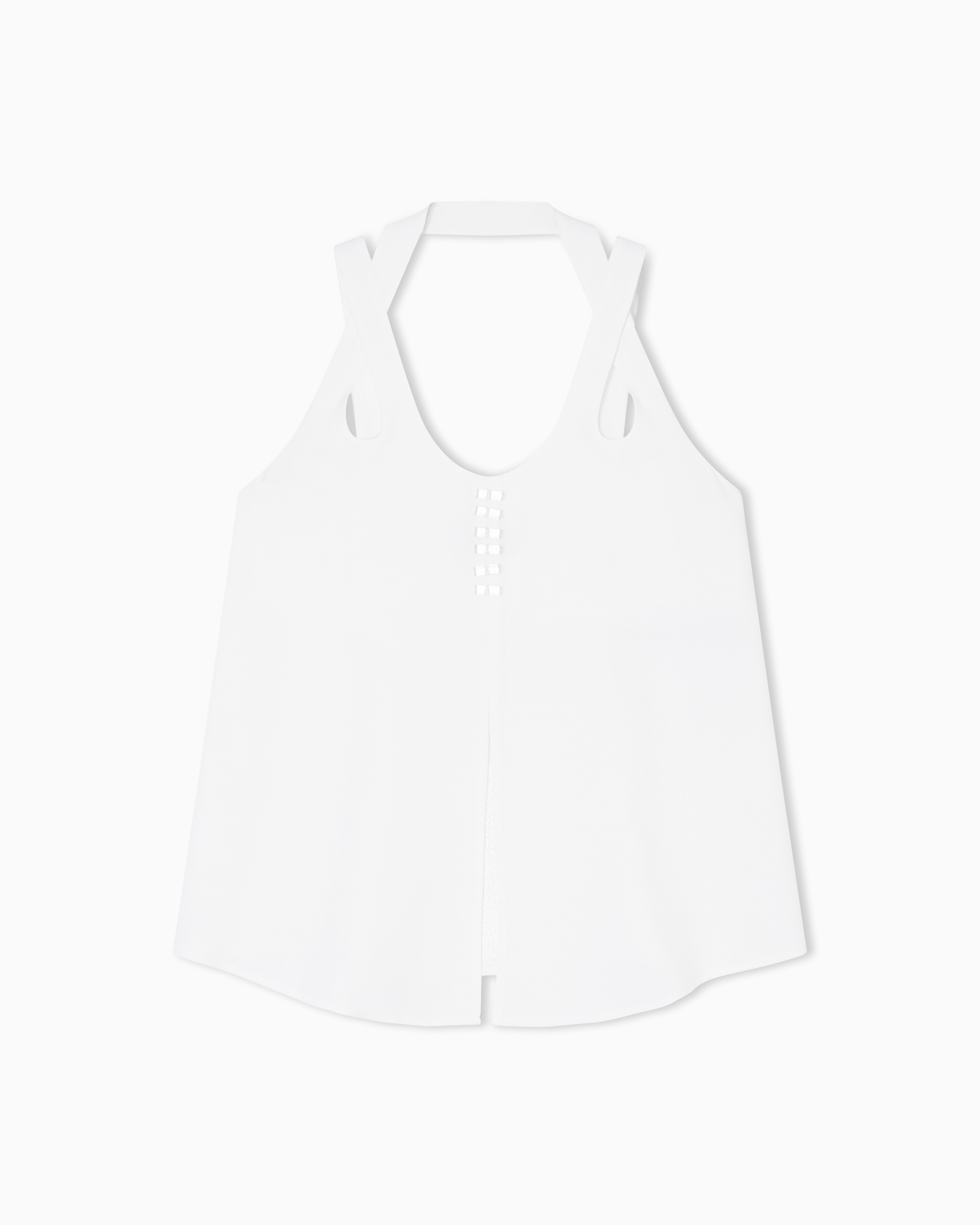 Emporio Armani White Flowing Micro Leopard Spot Jacquard Top