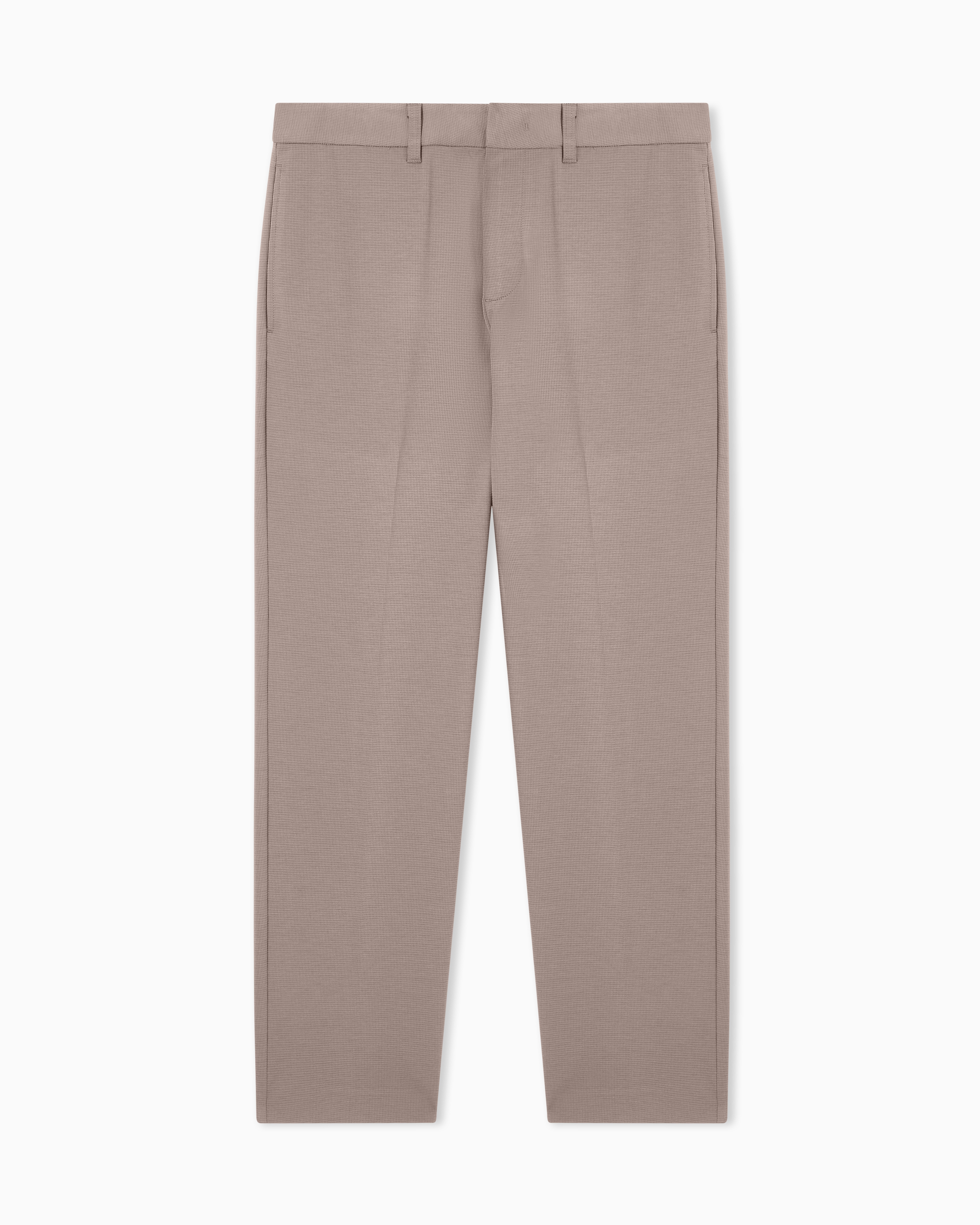 Emporio Armani Grey Waffle-Effect Armure Fabric Trousers