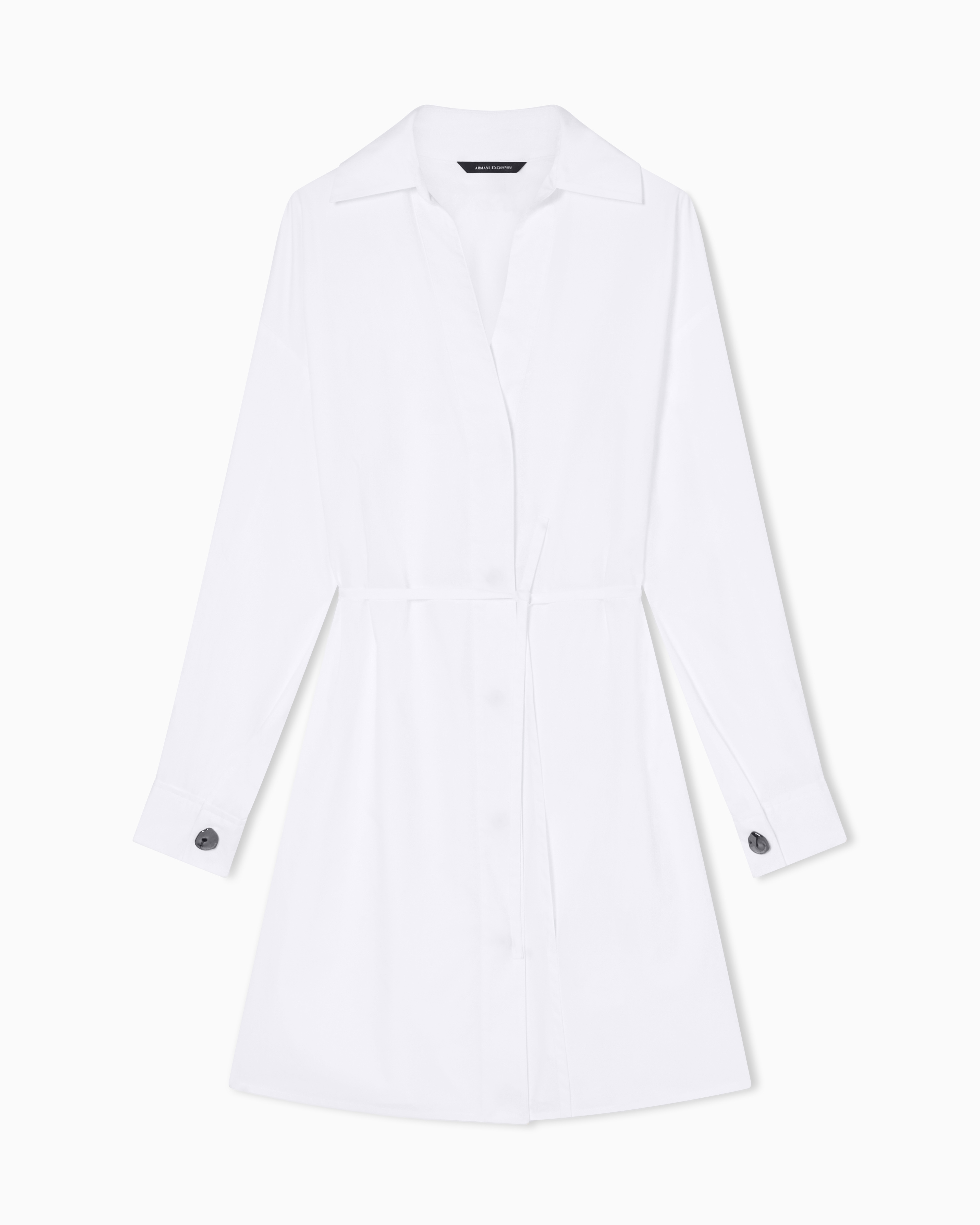 Armani Exchange White Short Chambray Dress