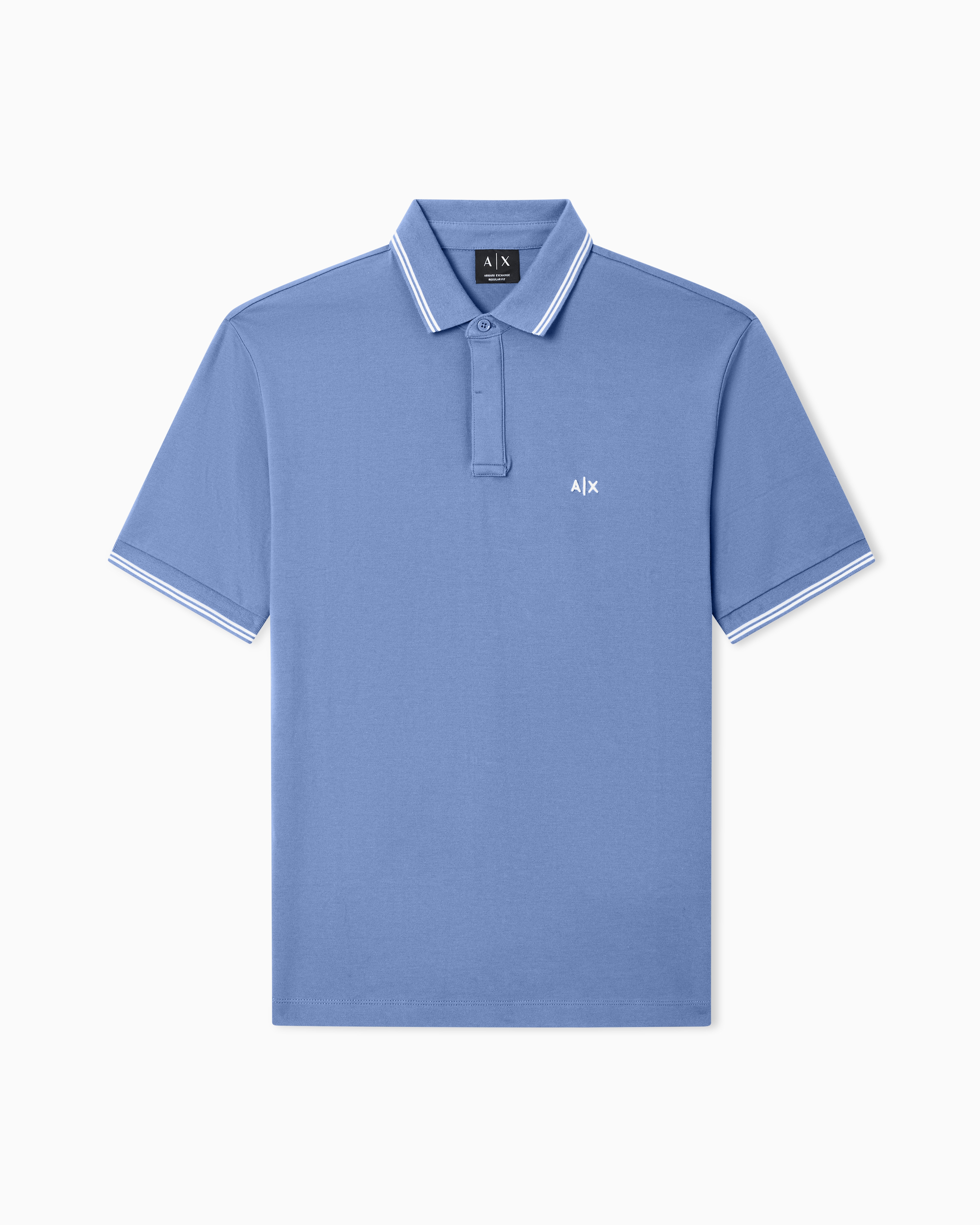Armani Exchange Polo In Piquet Stretch Con Profili A Contrasto
