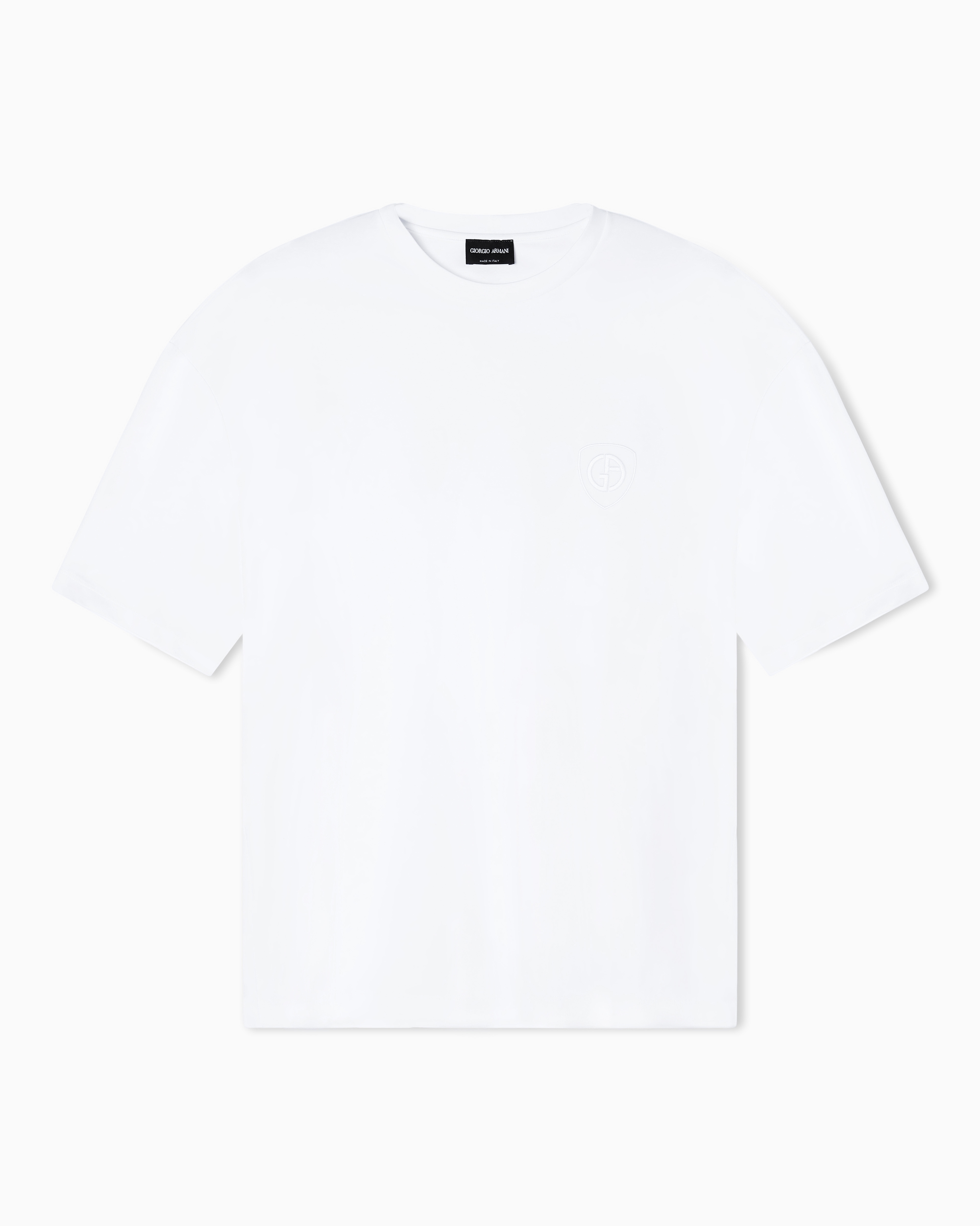 Giorgio Armani Grigio/Onice/Blu T-Shirt Girocollo In Interlock Di Cotone Biologico