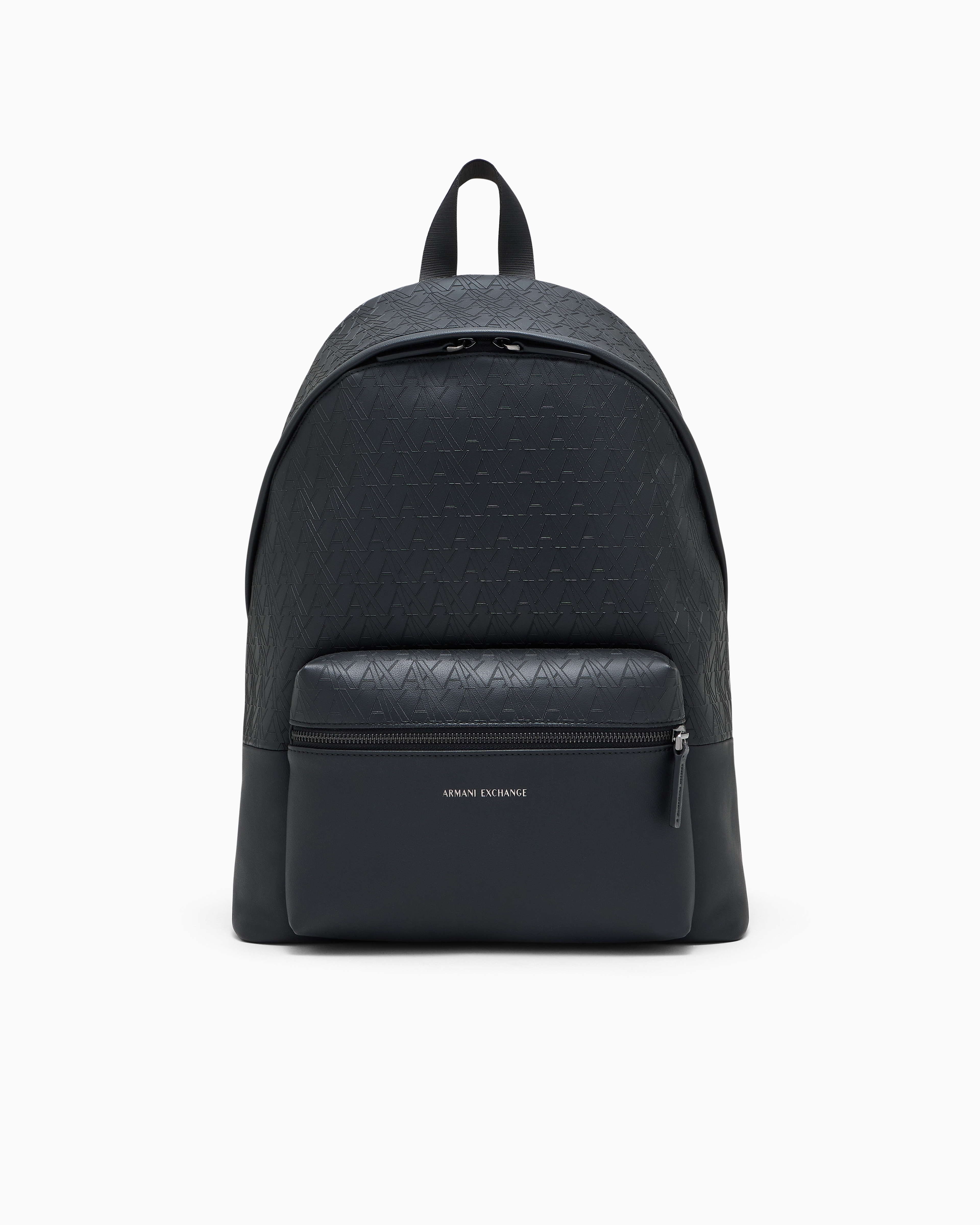 Armani Exchange Black Backpack In Coated Fabric