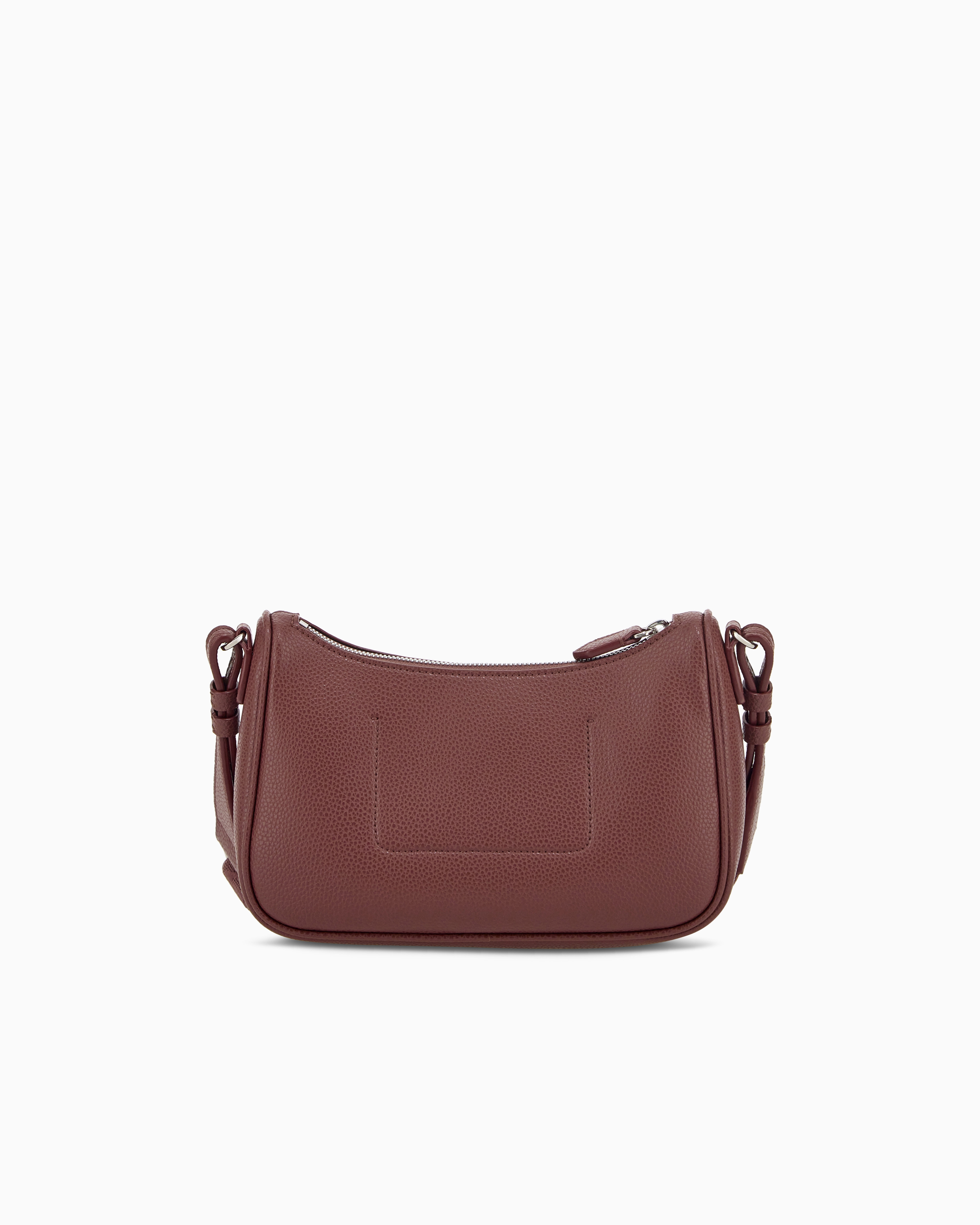 Pebbled shoulder bag with a zip closure and adjustable strap