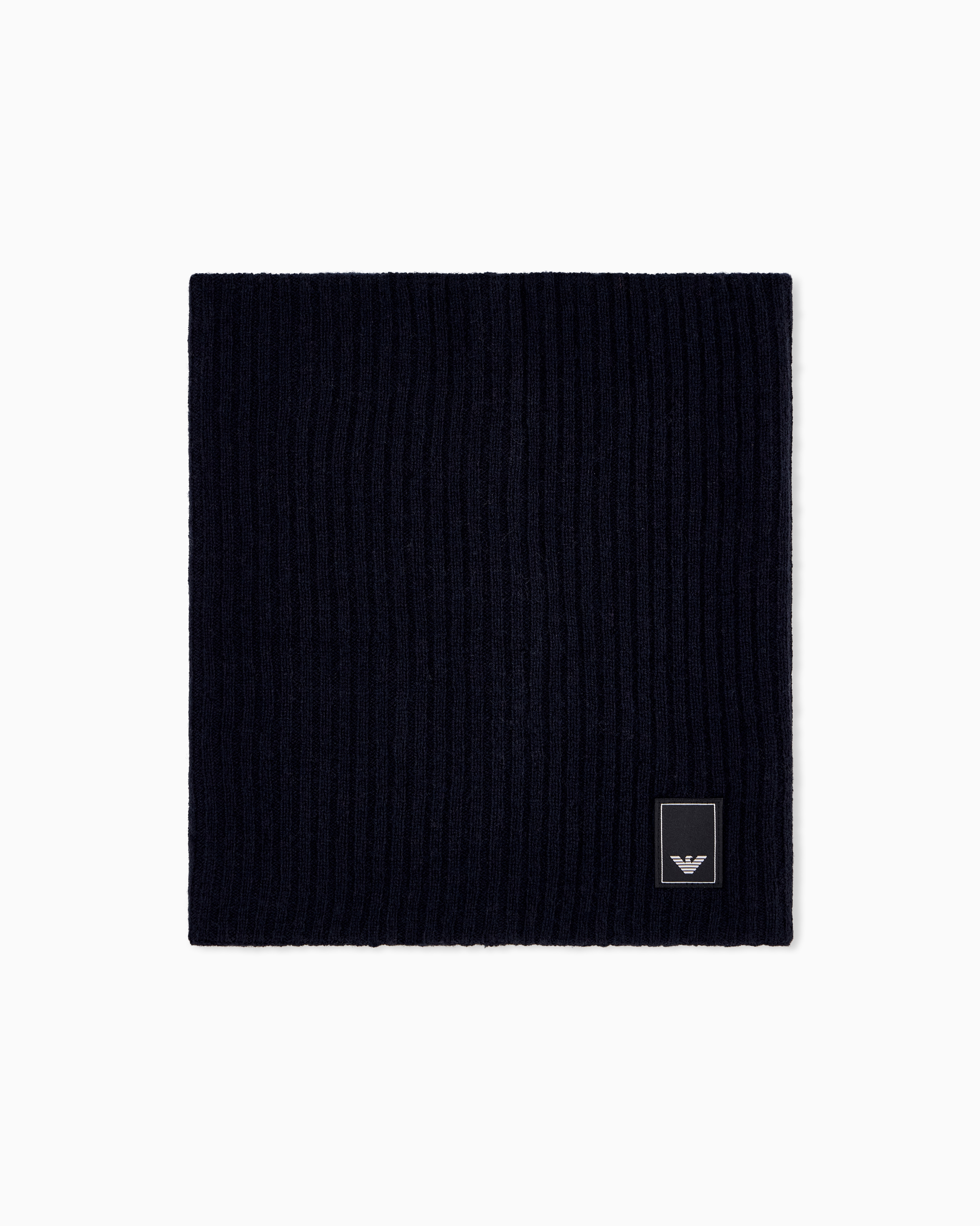 Ribbed virgin wool neck warmer Travel Essential | Emporio Armani Ribbed virgin wool neck warmer Travel Essential | Emporio Armani