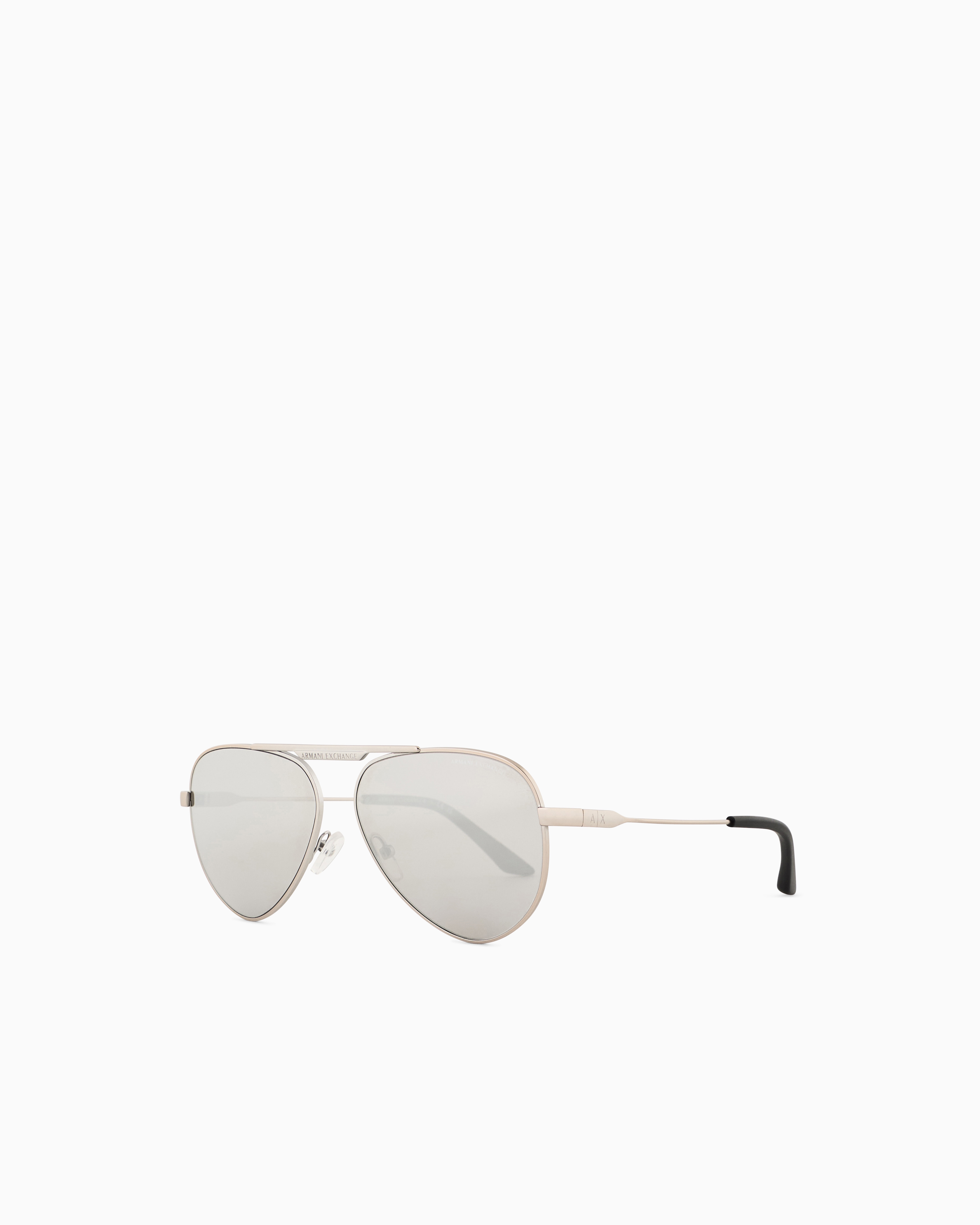 Armani Exchange Unisex Silver Pilot-Shaped Sunglasses