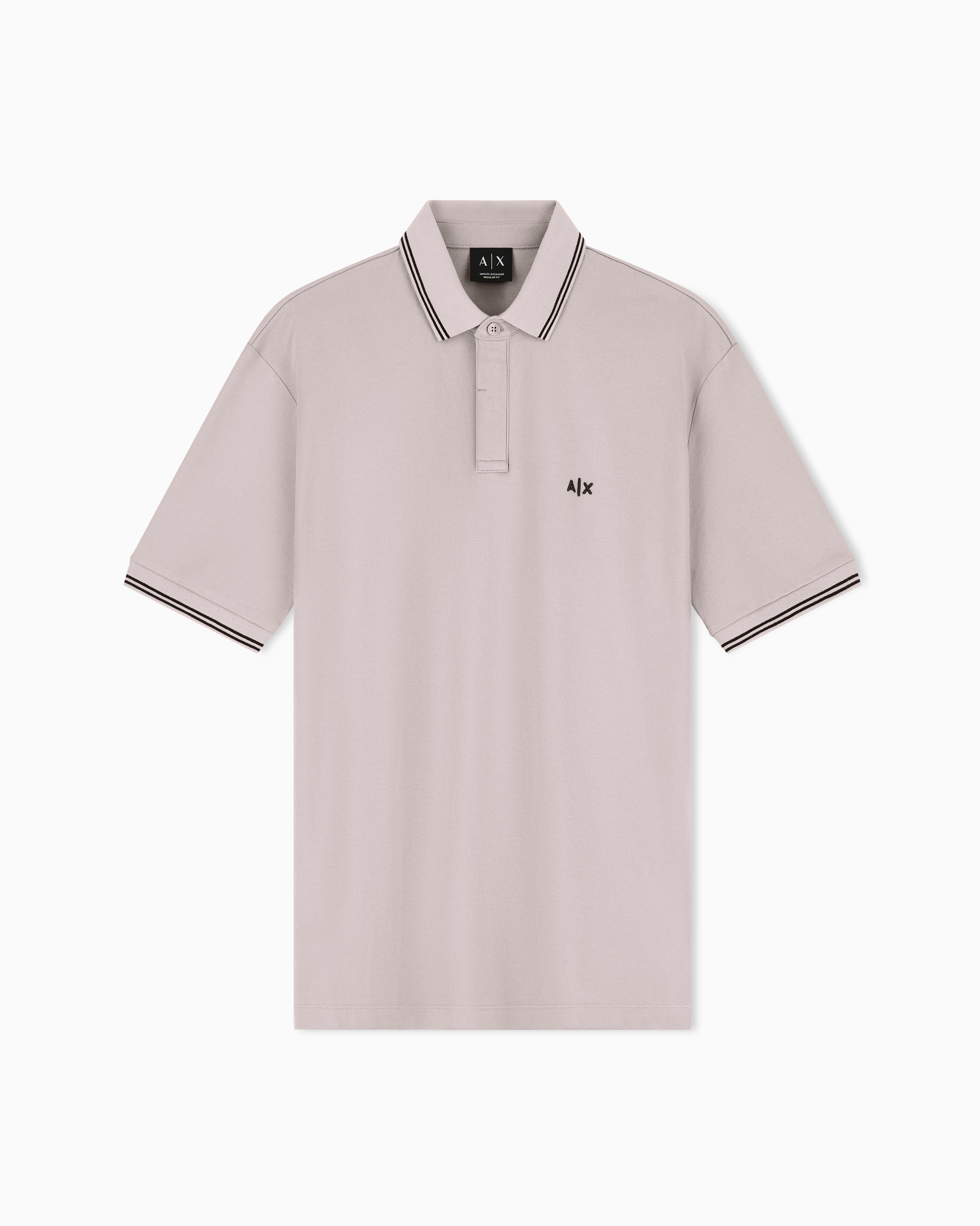 Armani Exchange Polo In Piquet Stretch Con Profili A Contrasto