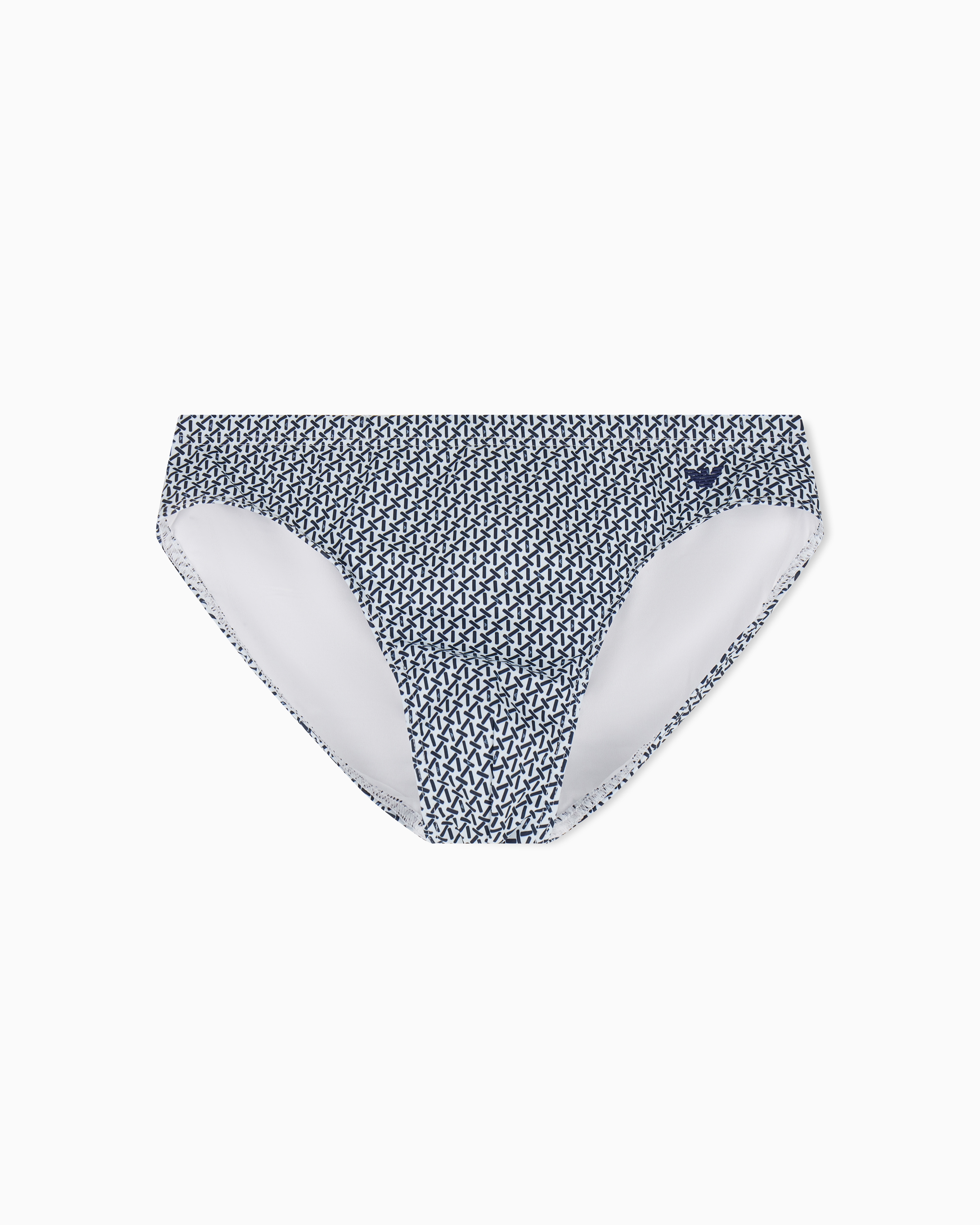 Emporio Armani Patterned Swim Briefs With All-Over Logo